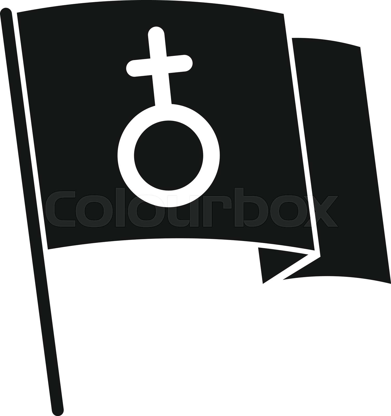 Flag woman empowerment icon, simple style Stock vector Colourbox