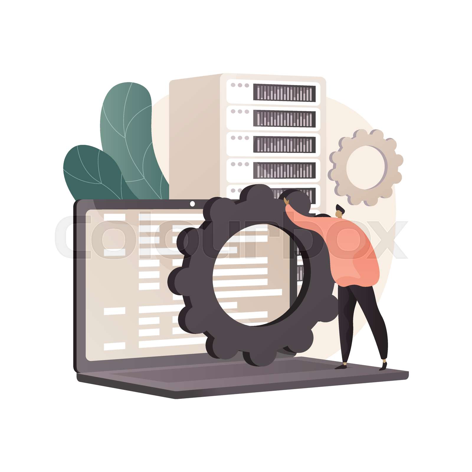 Database abstract concept vector illustration. | Stock vector | Colourbox