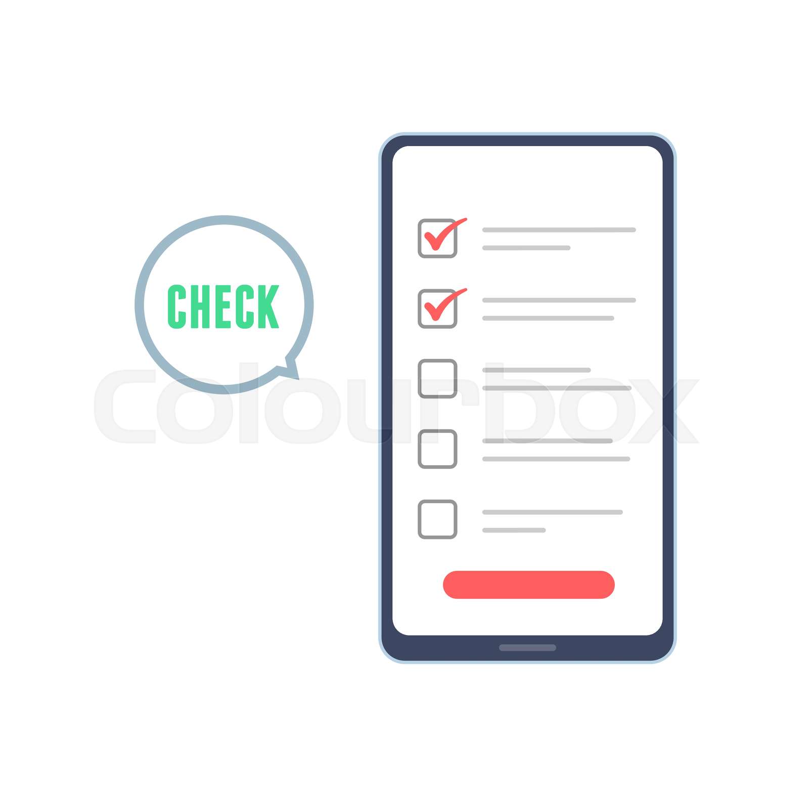 Smartphone check screen | Stock vector | Colourbox