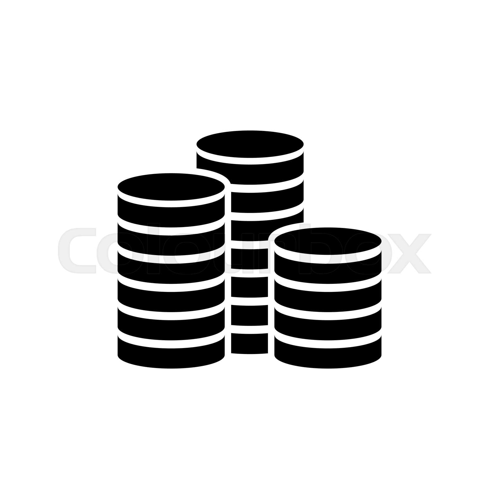 Stack Of Coins Clipart Black And White