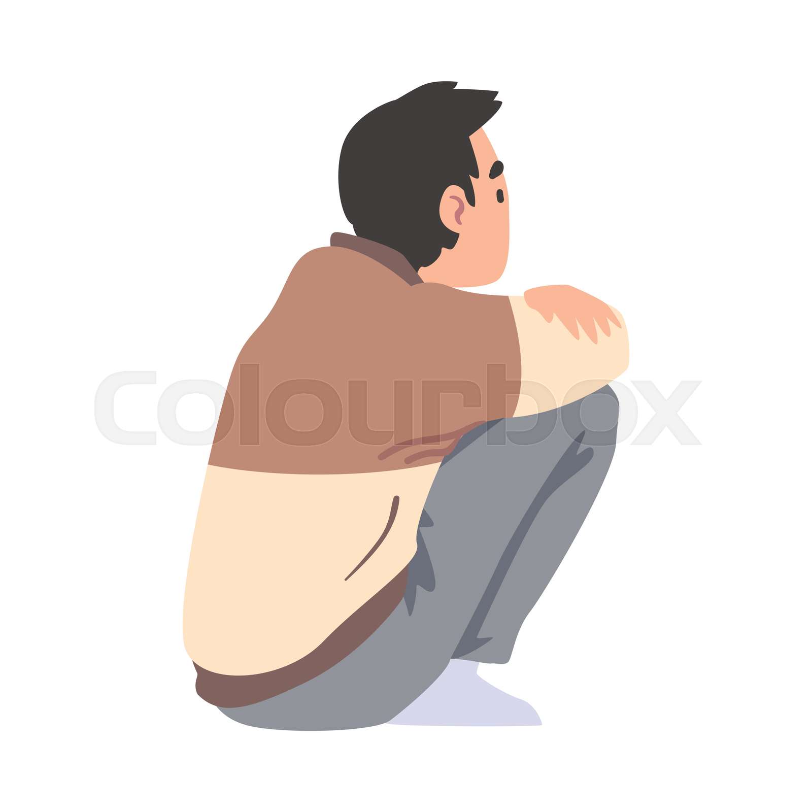 boy-sitting-on-floor-in-half-turn-cartoon-vector-illustration-stock