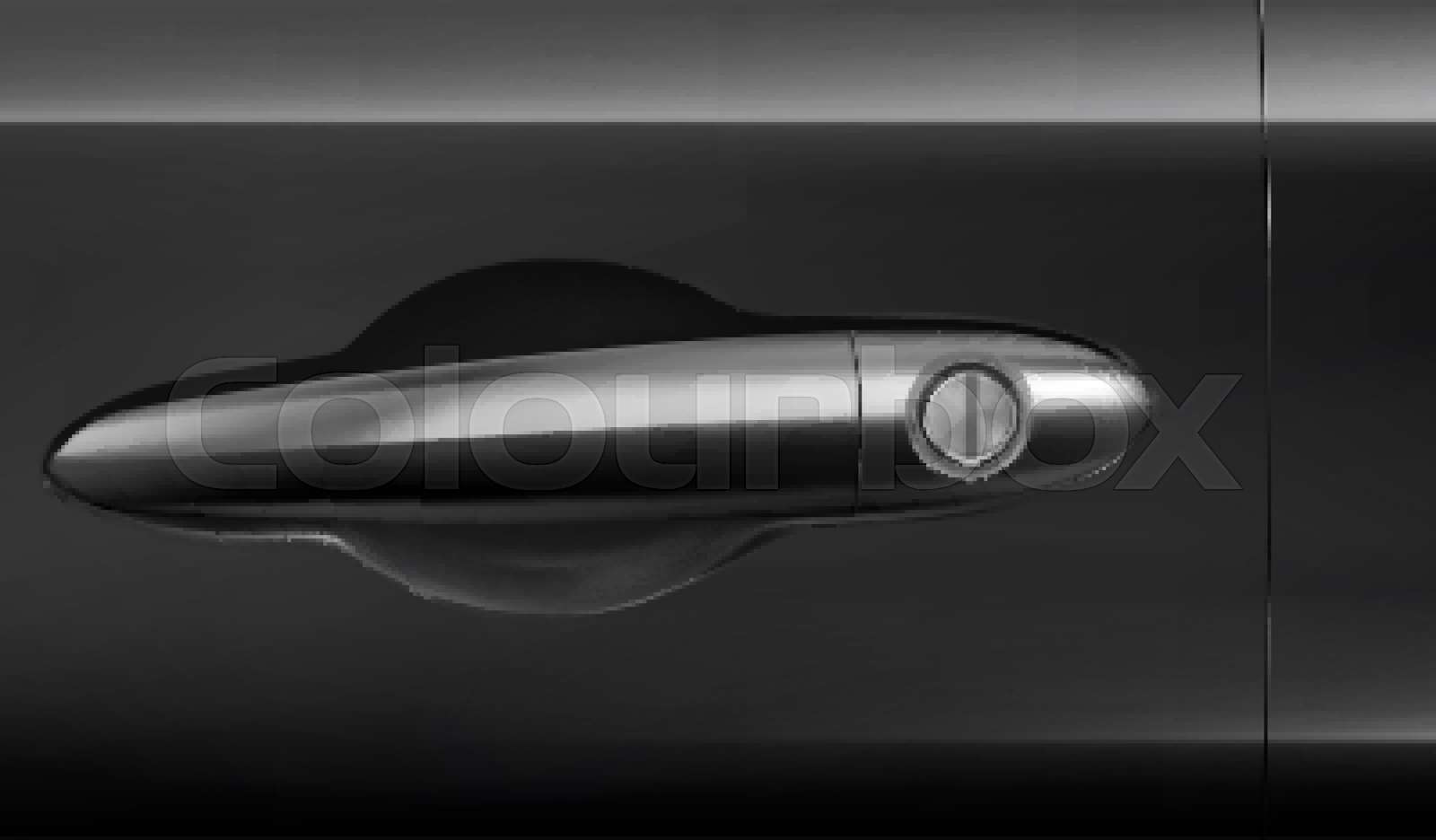 Black car door with handle and keyhole Stock vector Colourbox