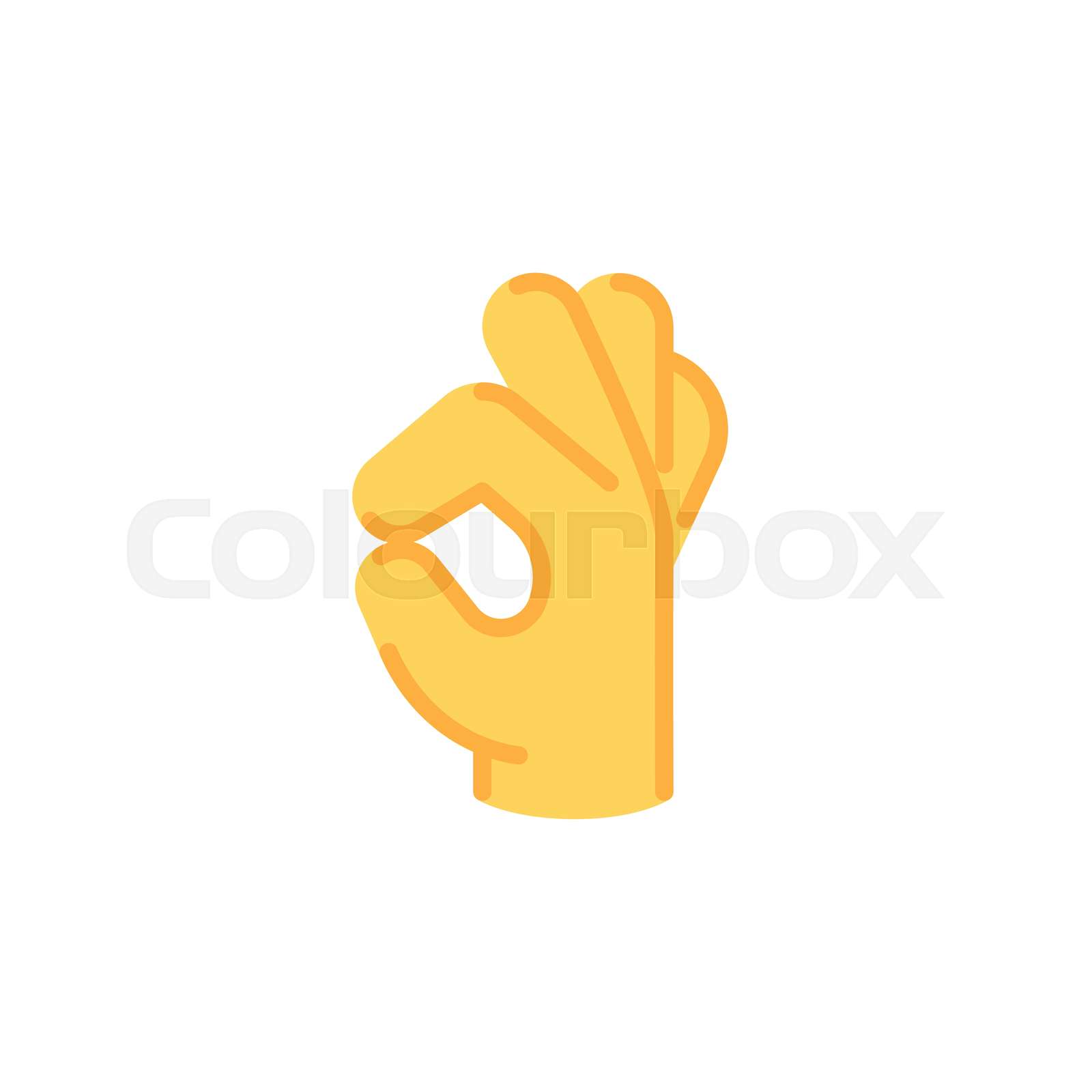 Ok hand gesture flat icon | Stock vector | Colourbox