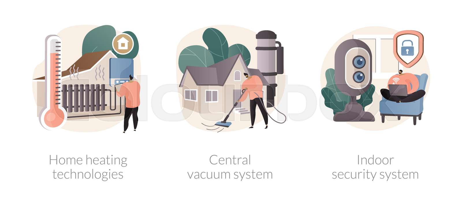 Home Technologies Abstract Concept Vector Illustrations Stock Vector