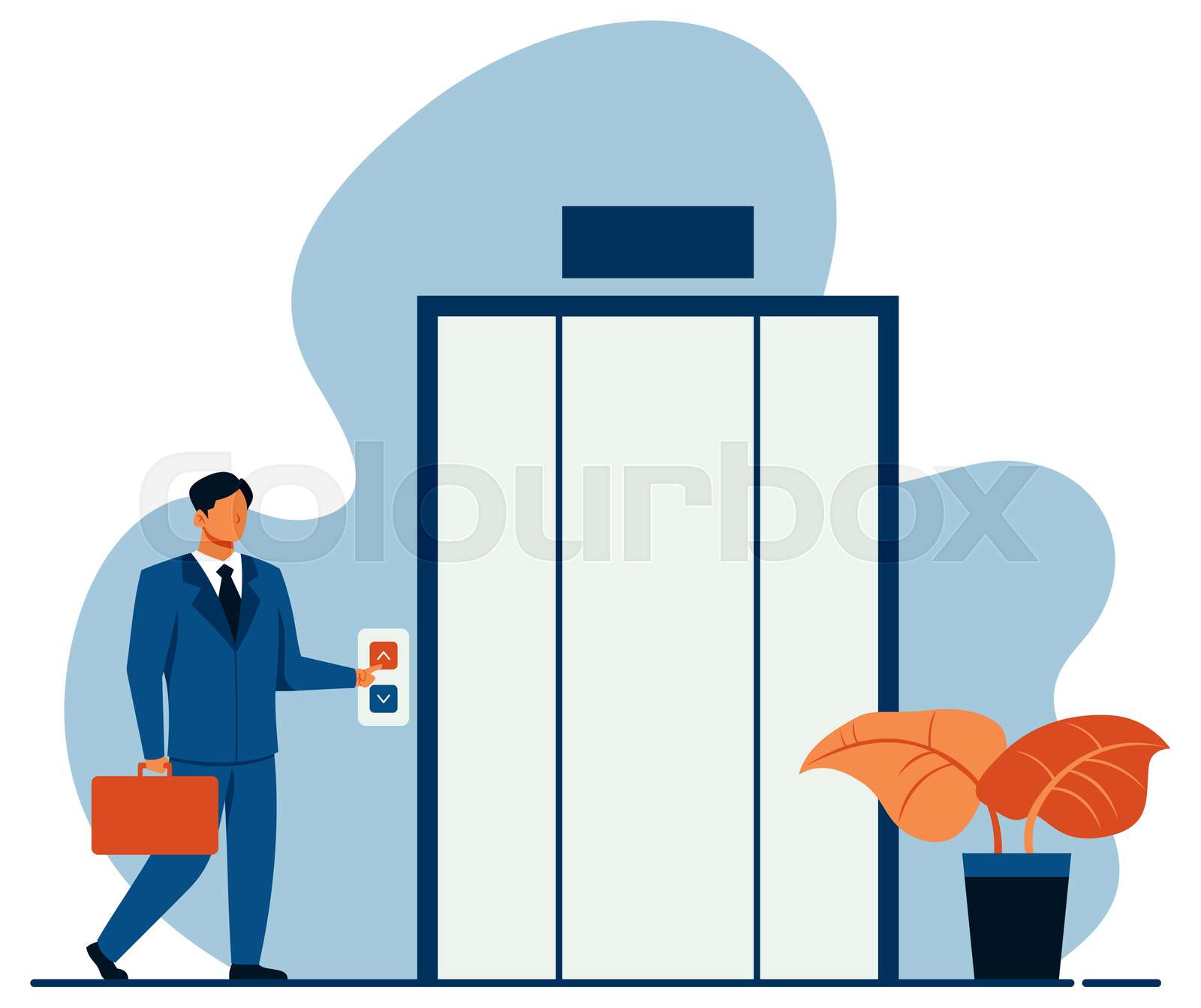 Businessman Going in Elevator Stock vector Colourbox