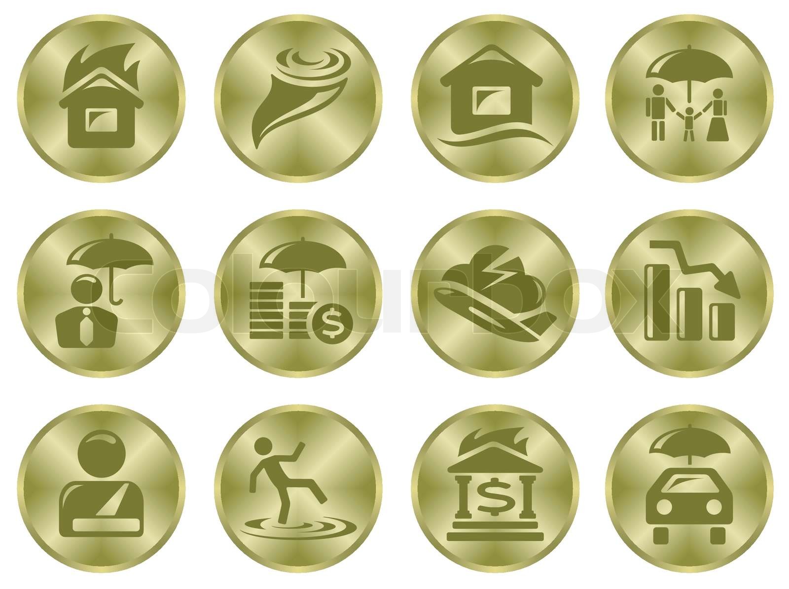 Insurance button set | Stock vector | Colourbox