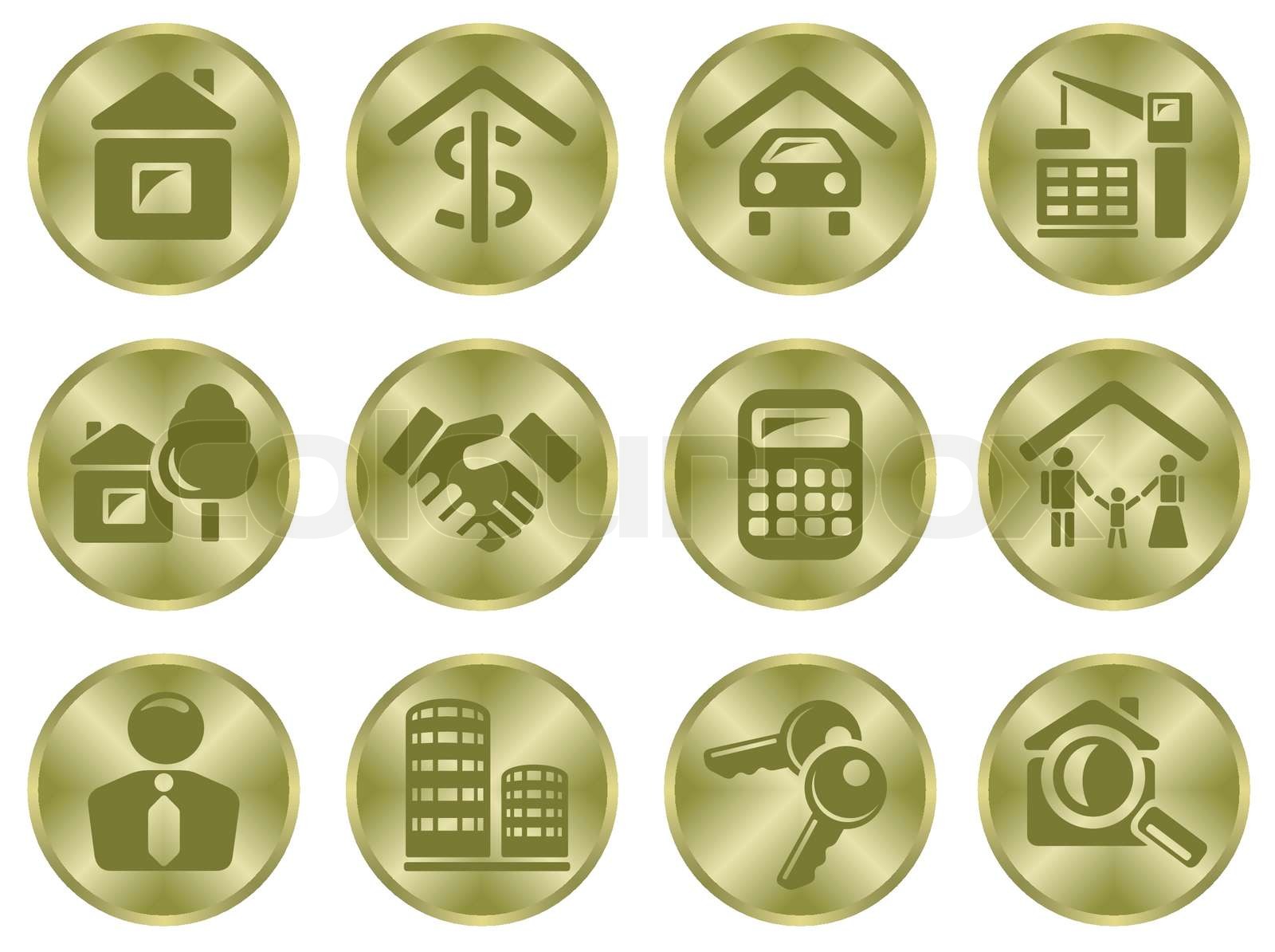 Real estate button set Stock vector Colourbox