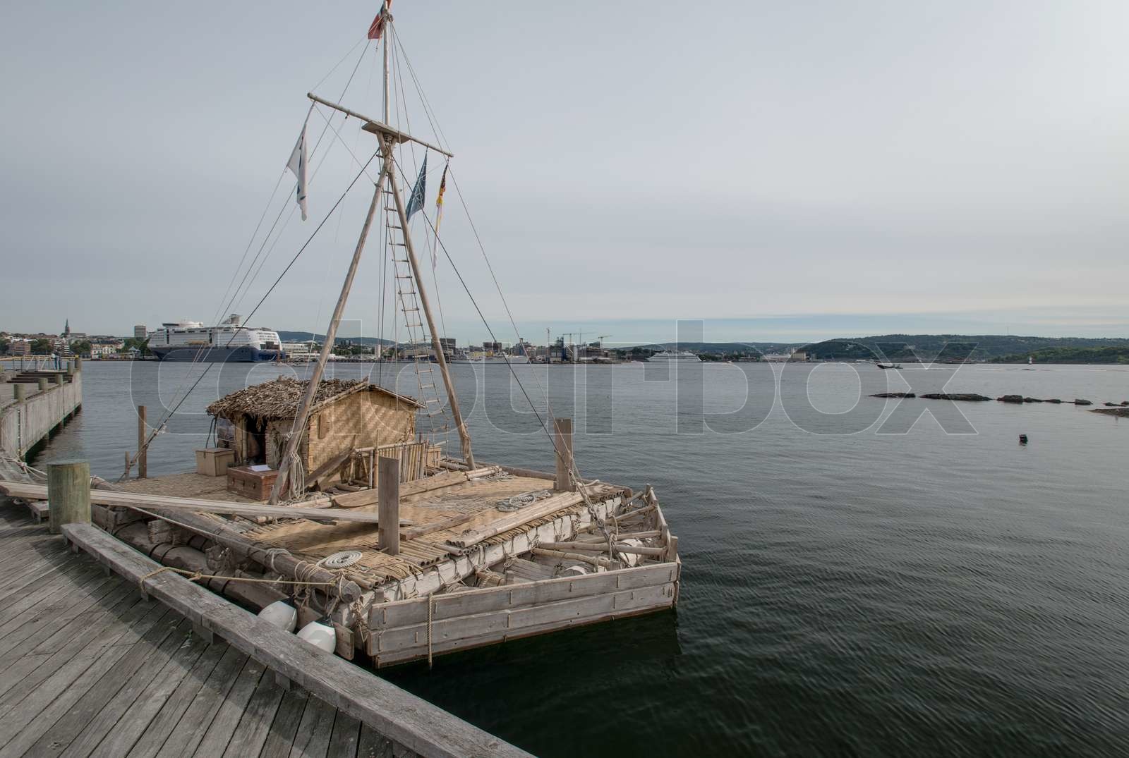 Replica of Kon Tiki raft | Stock image | Colourbox