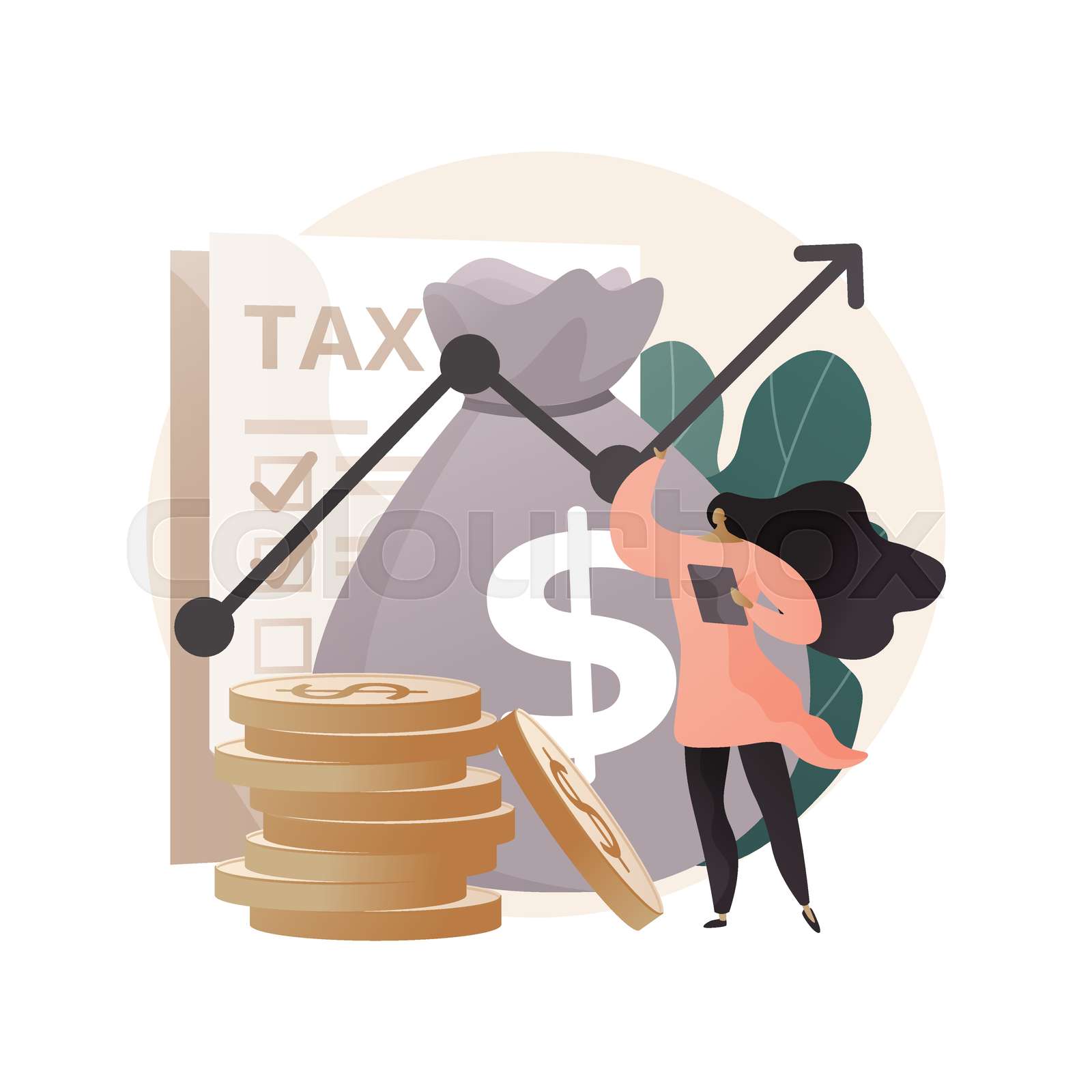 Taxable income abstract concept vector illustration. | Stock vector