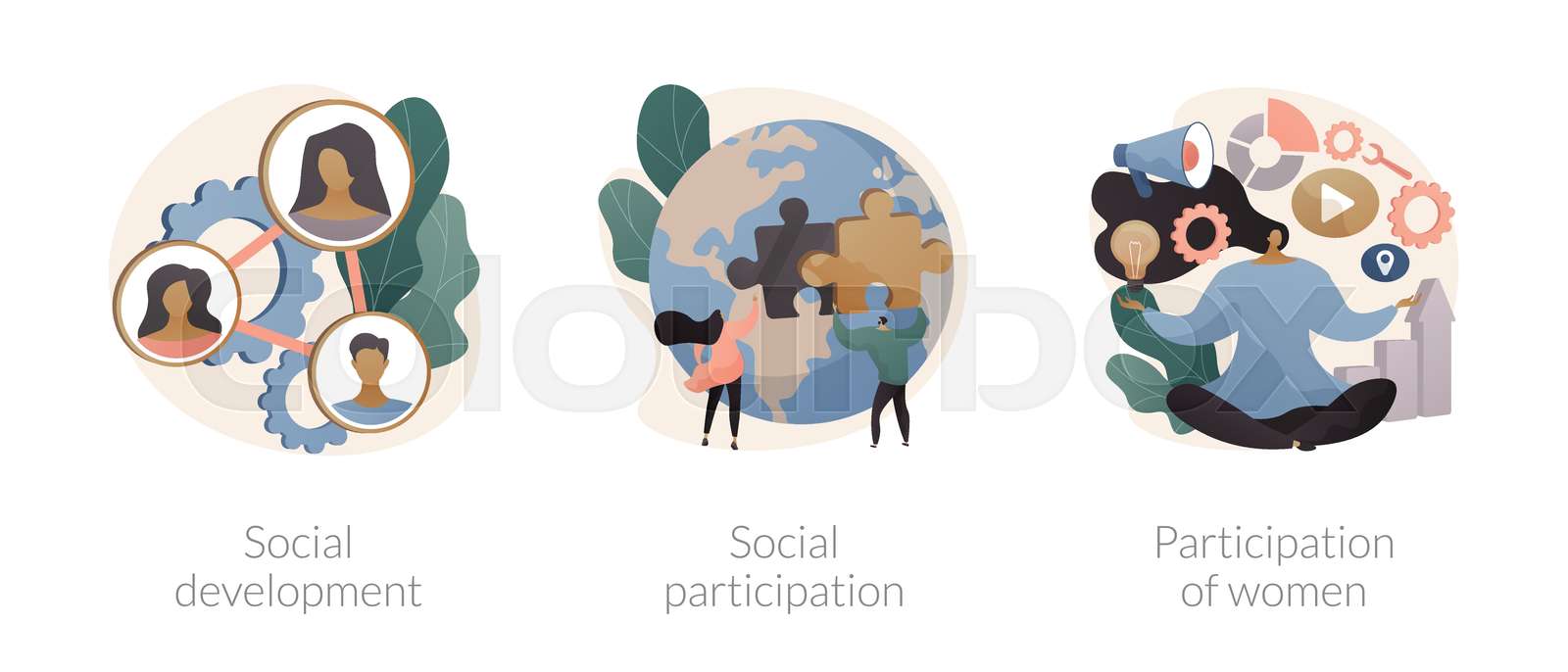 Social skills competence abstract concept vector illustrations. | Stock ...