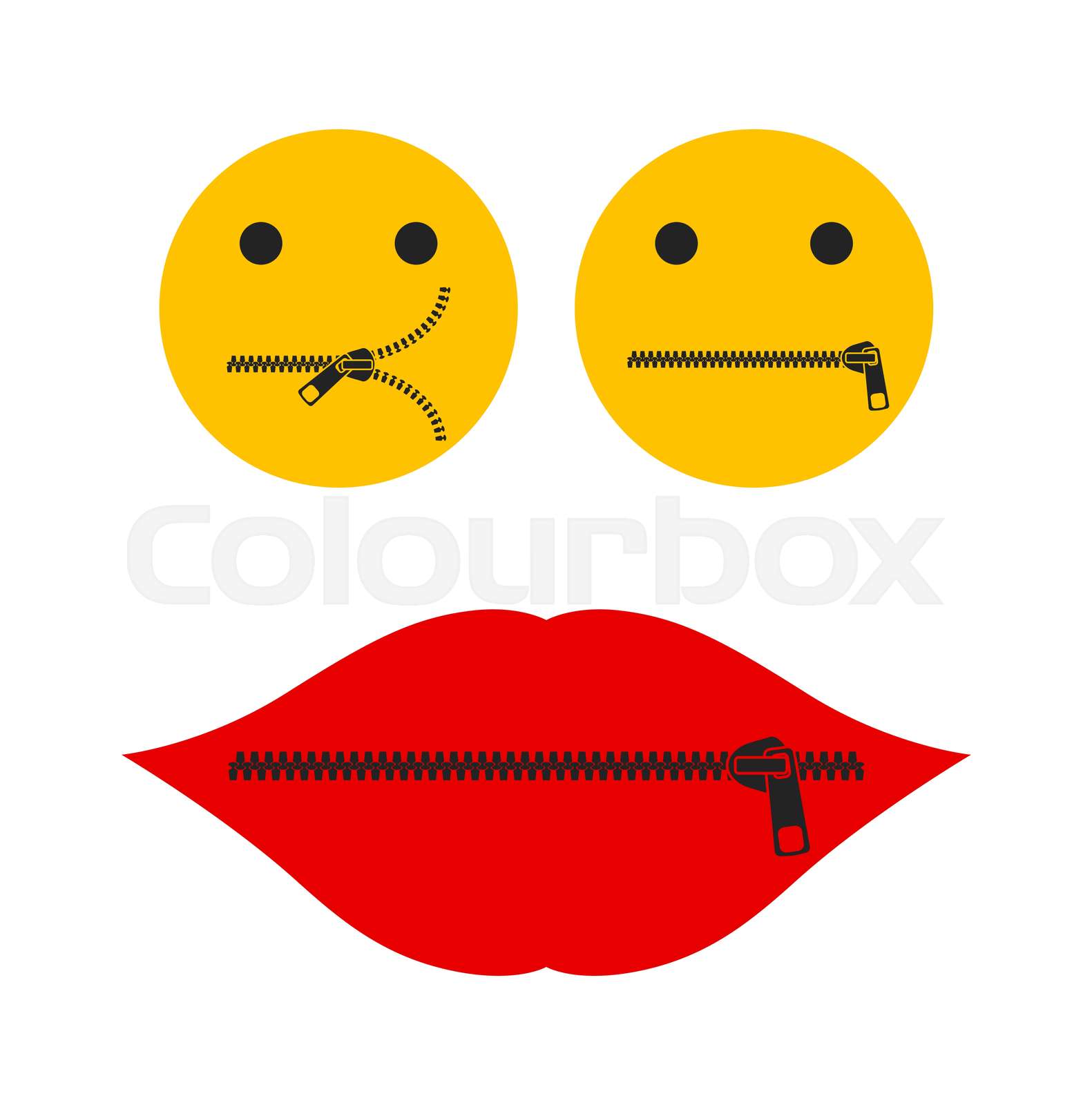 Zipped Lips Clipart