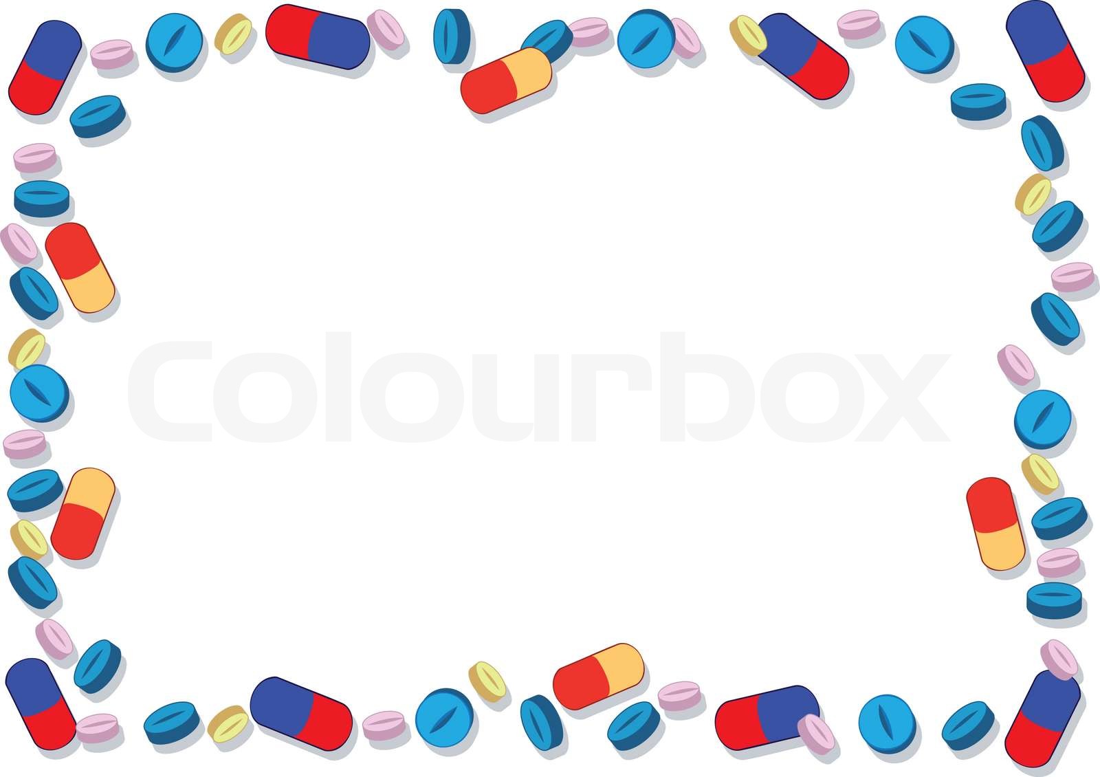 Coloured Pills Frame Stock vector Colourbox