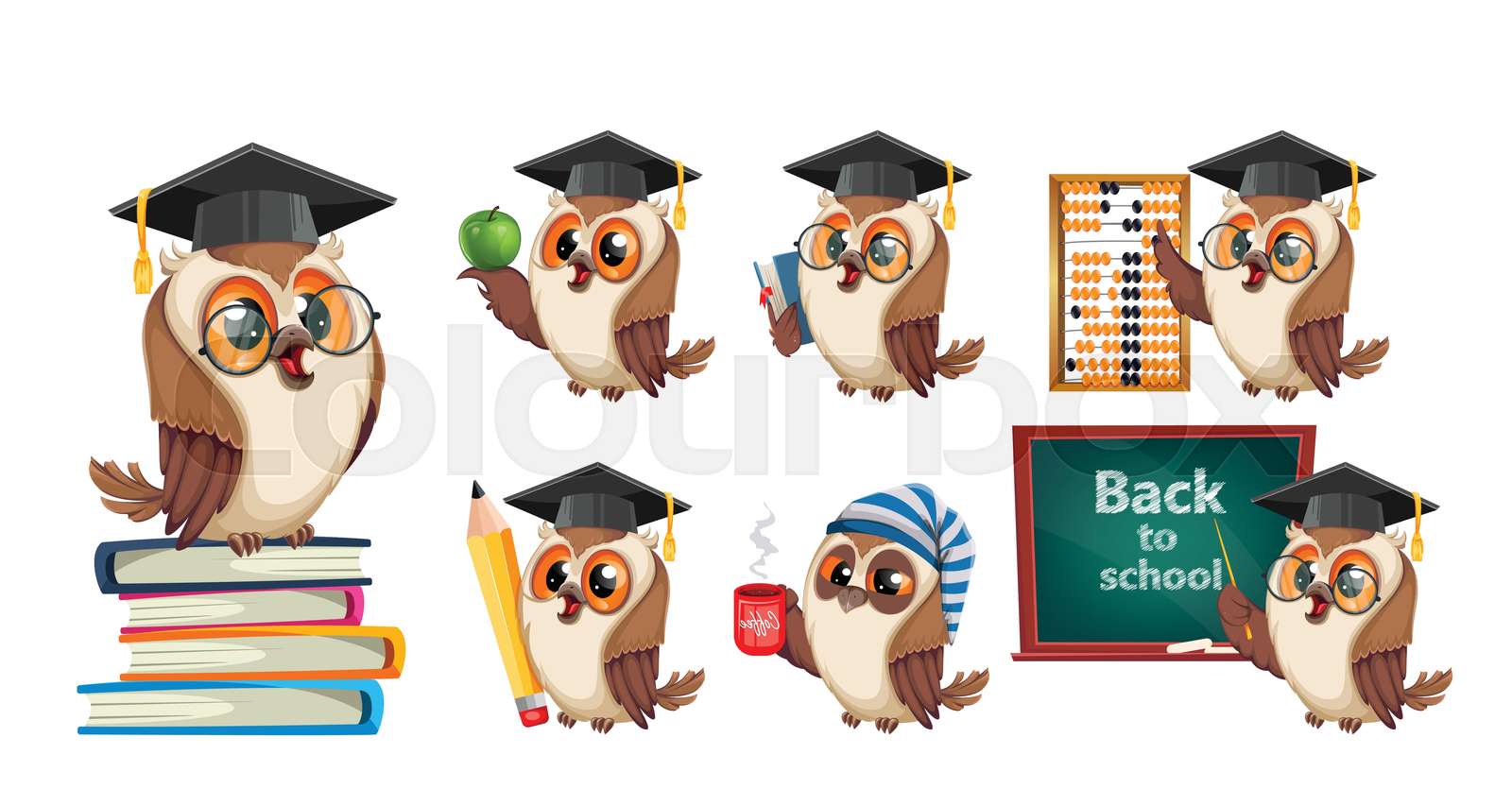 Owl in graduation cap. Back to school | Stock vector | Colourbox