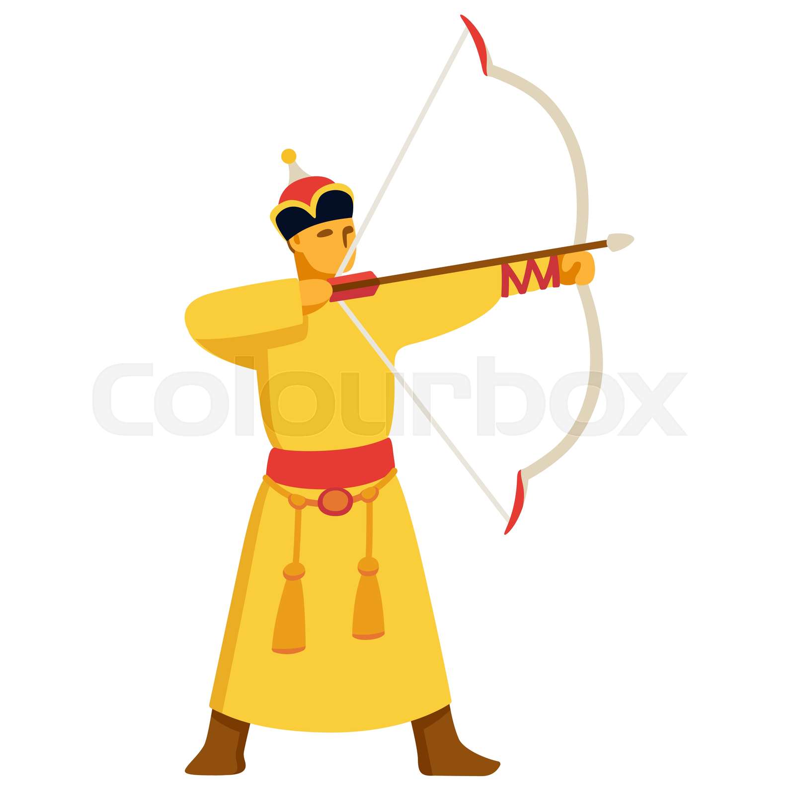 Naadam Festival Mongolian Archer | Stock vector | Colourbox