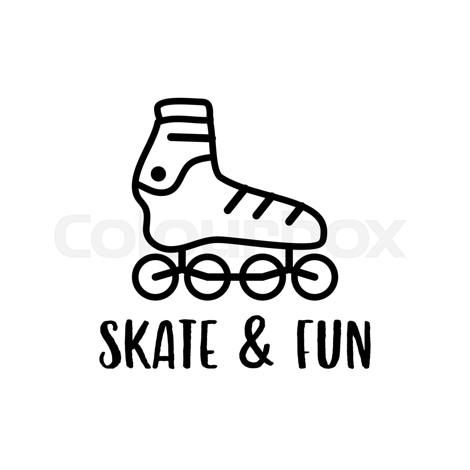 Outline logo emblem with roller skate Stock vector Colourbox