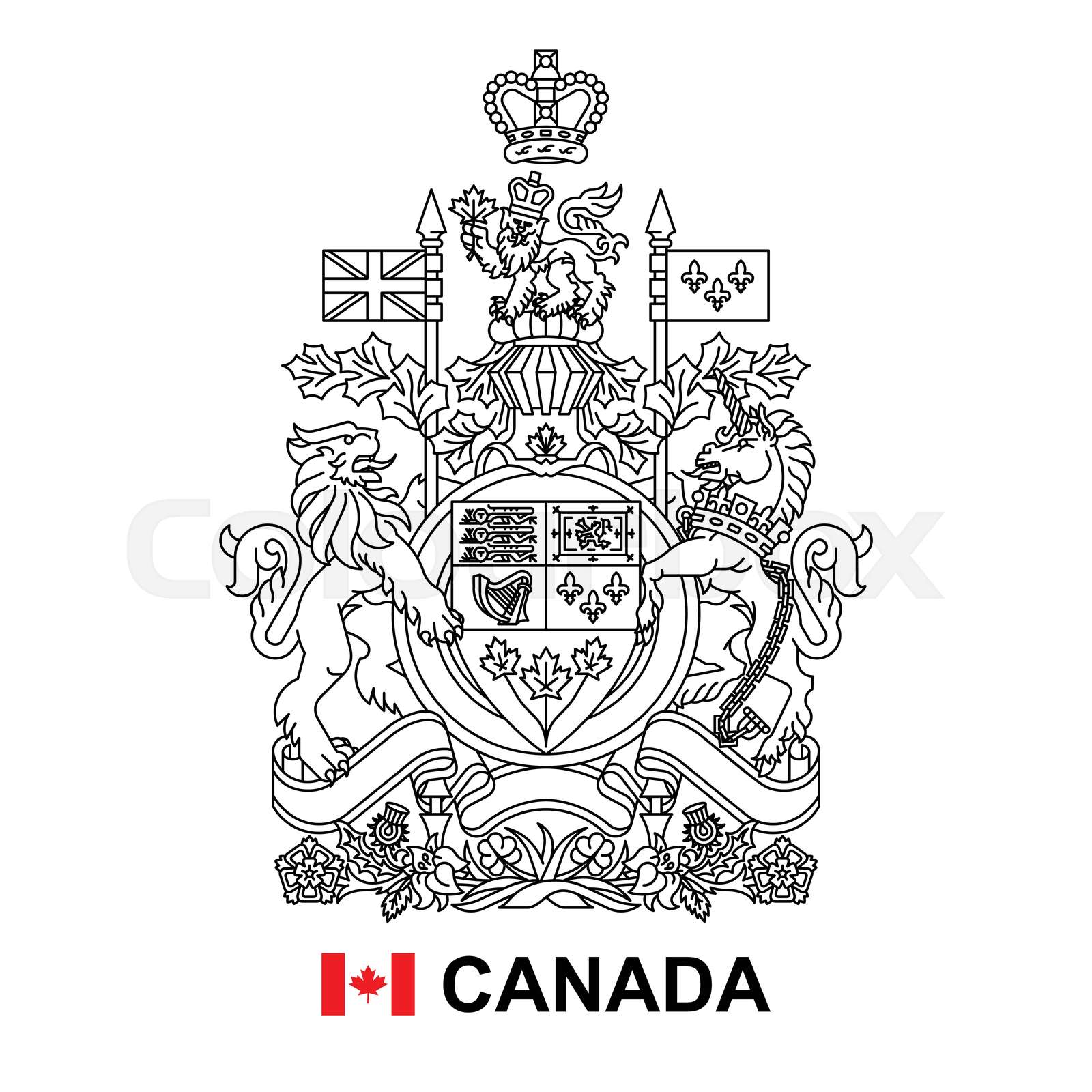 Coat of arms of Canada | Stock vector | Colourbox