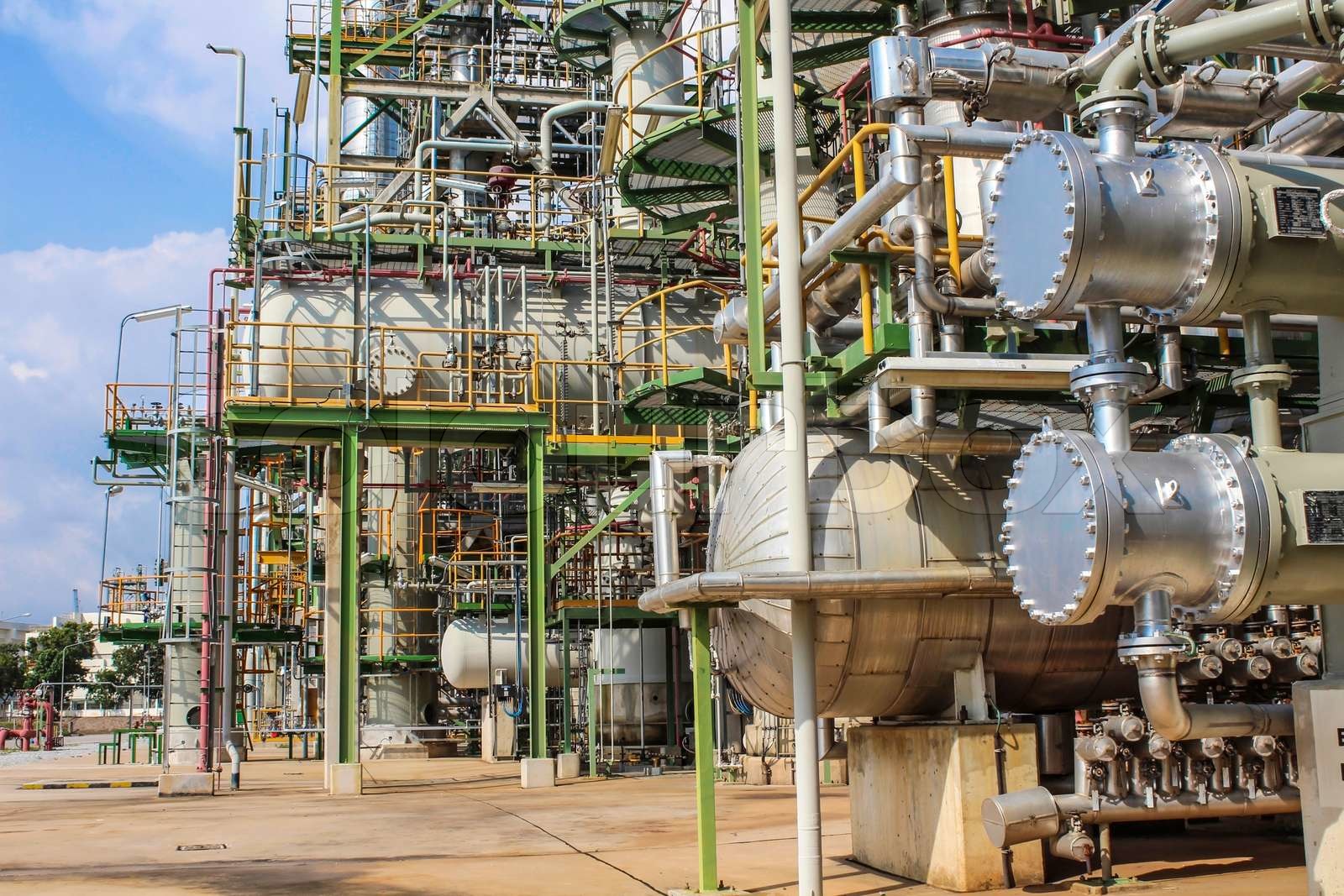 Ölund chemische Fabrik Stock Bild Colourbox