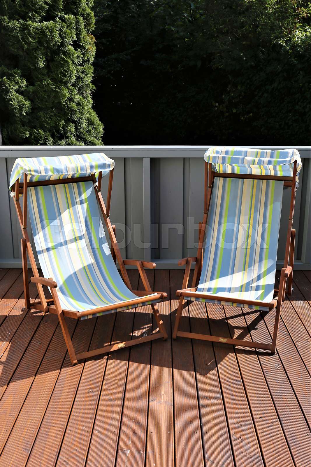table and chairs on the terrace Stock image Colourbox