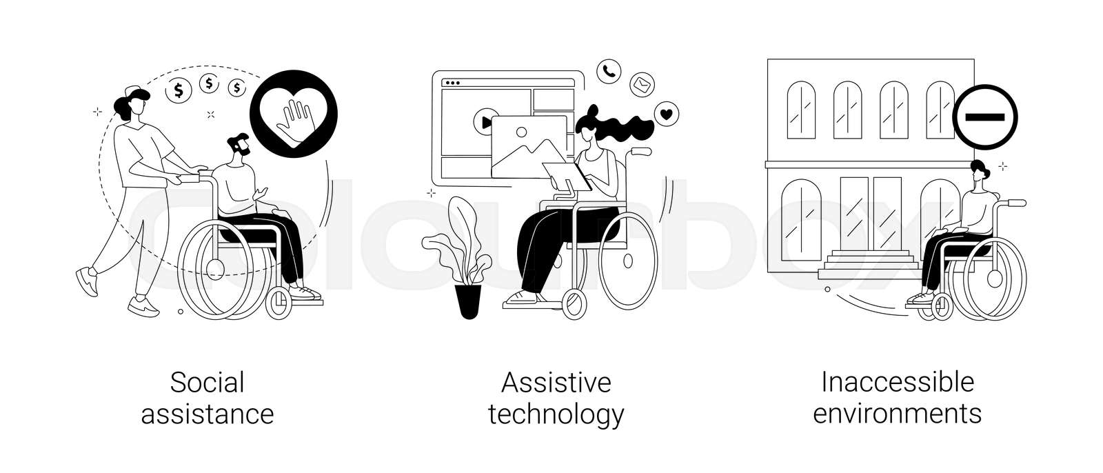 Help For Disabled Person Abstract Concept Vector Illustrations Stock Help for disabled person abstract concept vector illustrations stock