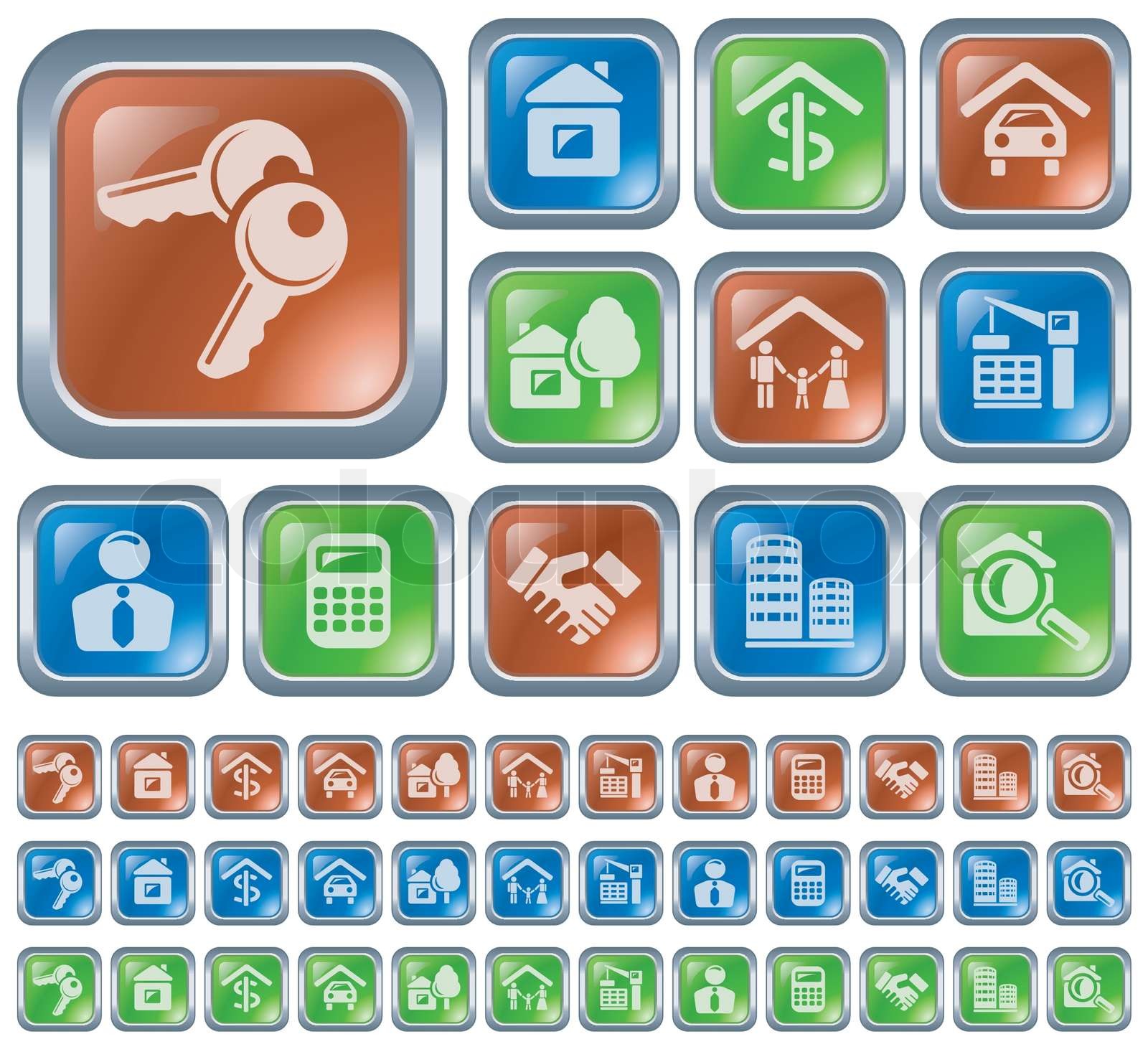 Real estate button set Stock vector Colourbox