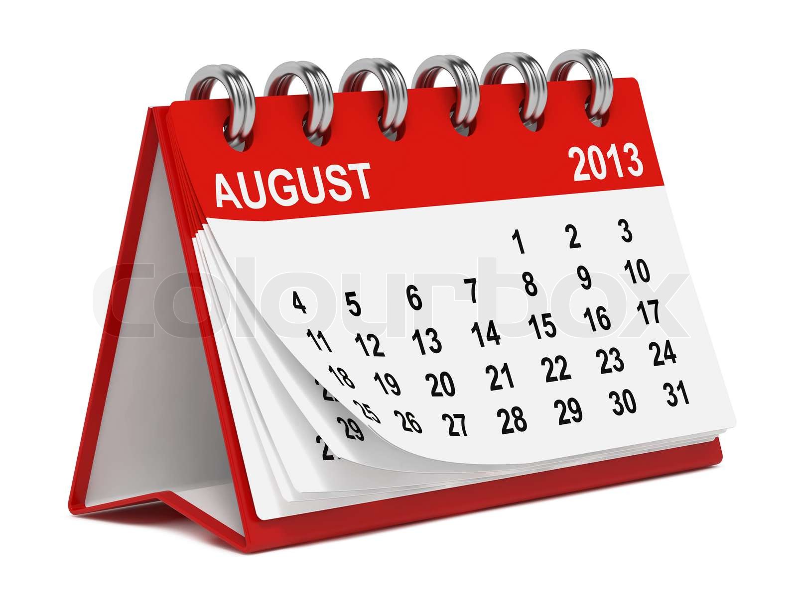 Desktop Calendar Against White Stock Bild Colourbox