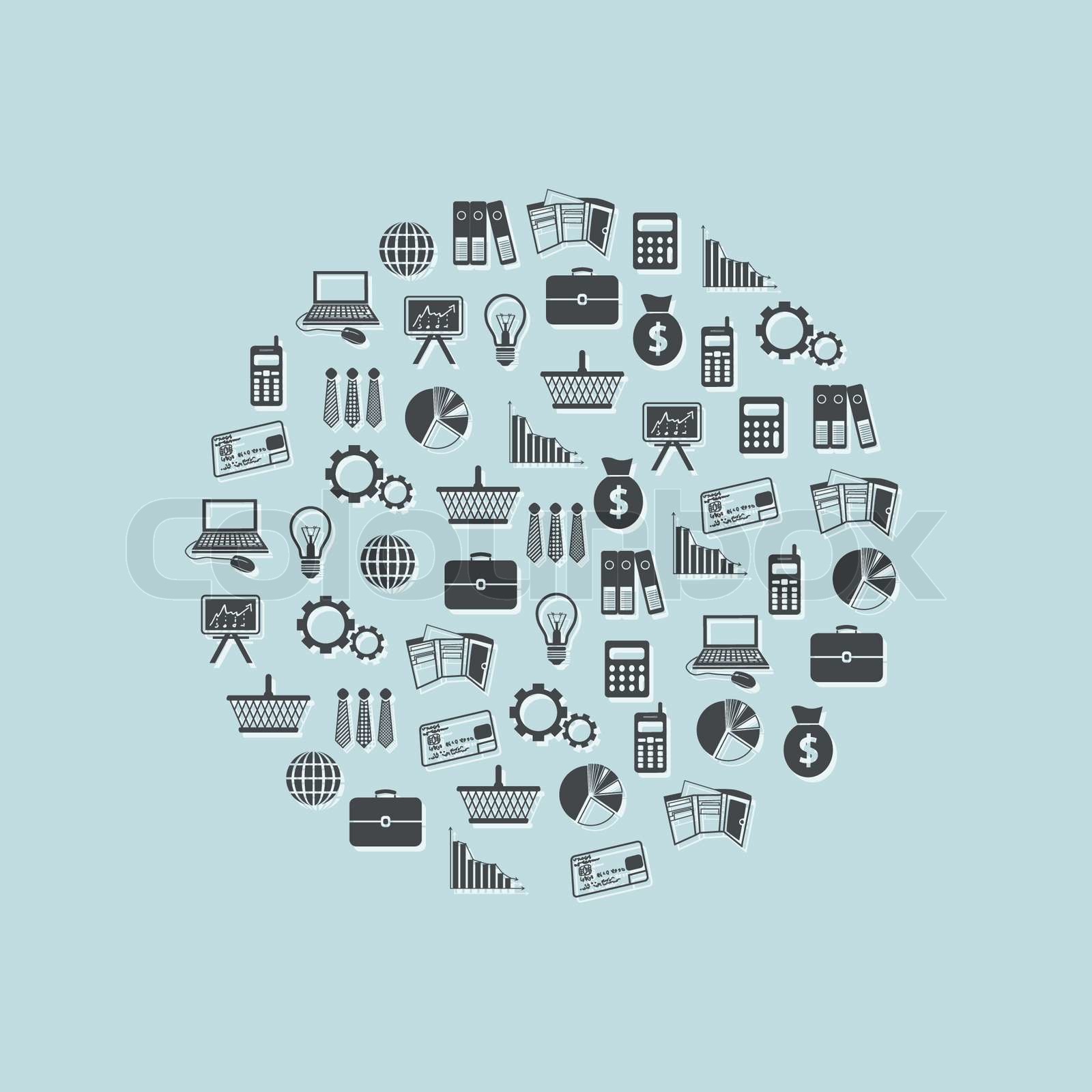 finance icons in circle | Stock vector | Colourbox