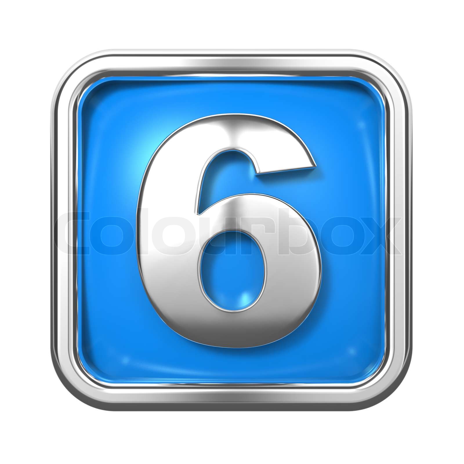 Silver Numbers in Frame, on Blue Background | Stock image | Colourbox