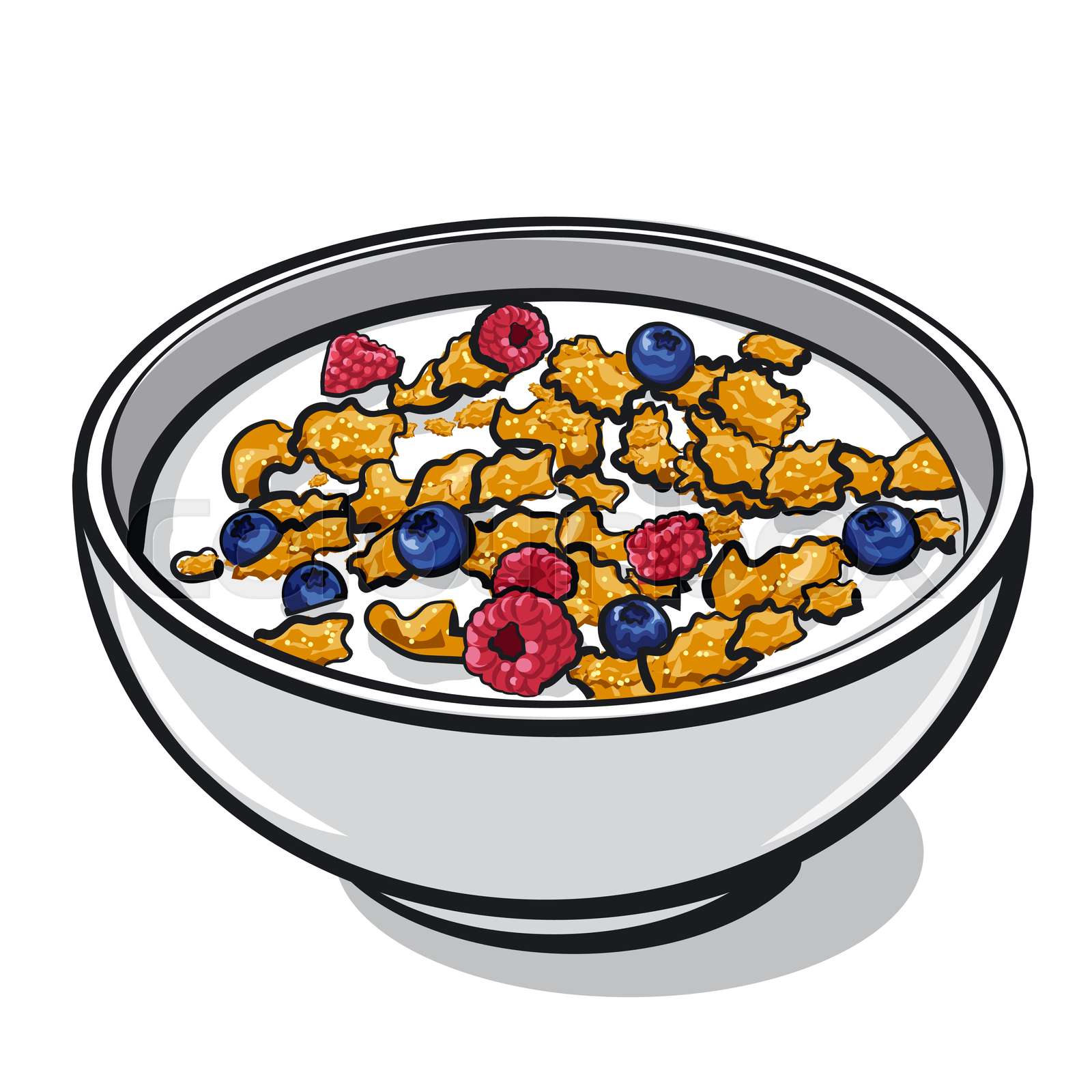 cereal and milk Stock vector Colourbox