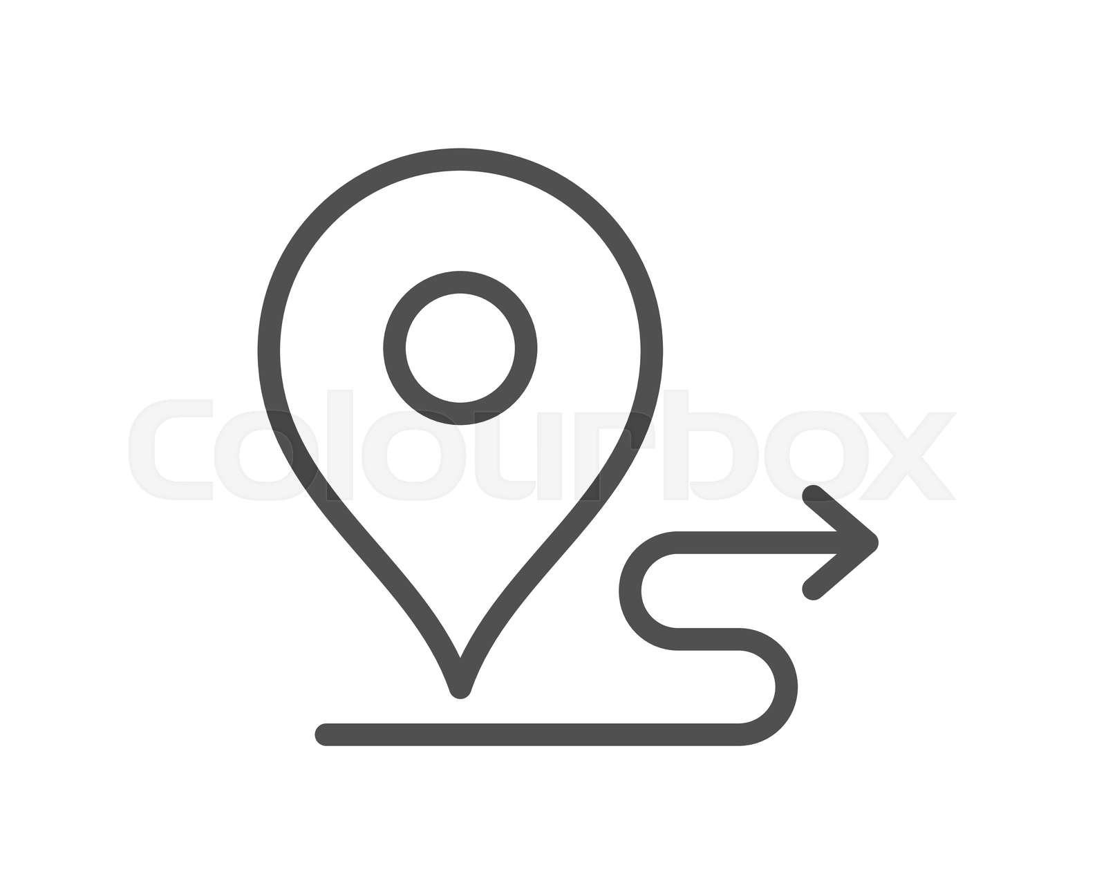Journey Line Icon Road Path Sign Vector Stock Vector Colourbox