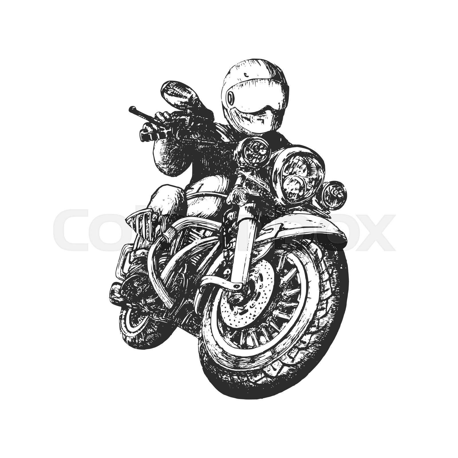 Motorbike Rider Drawing