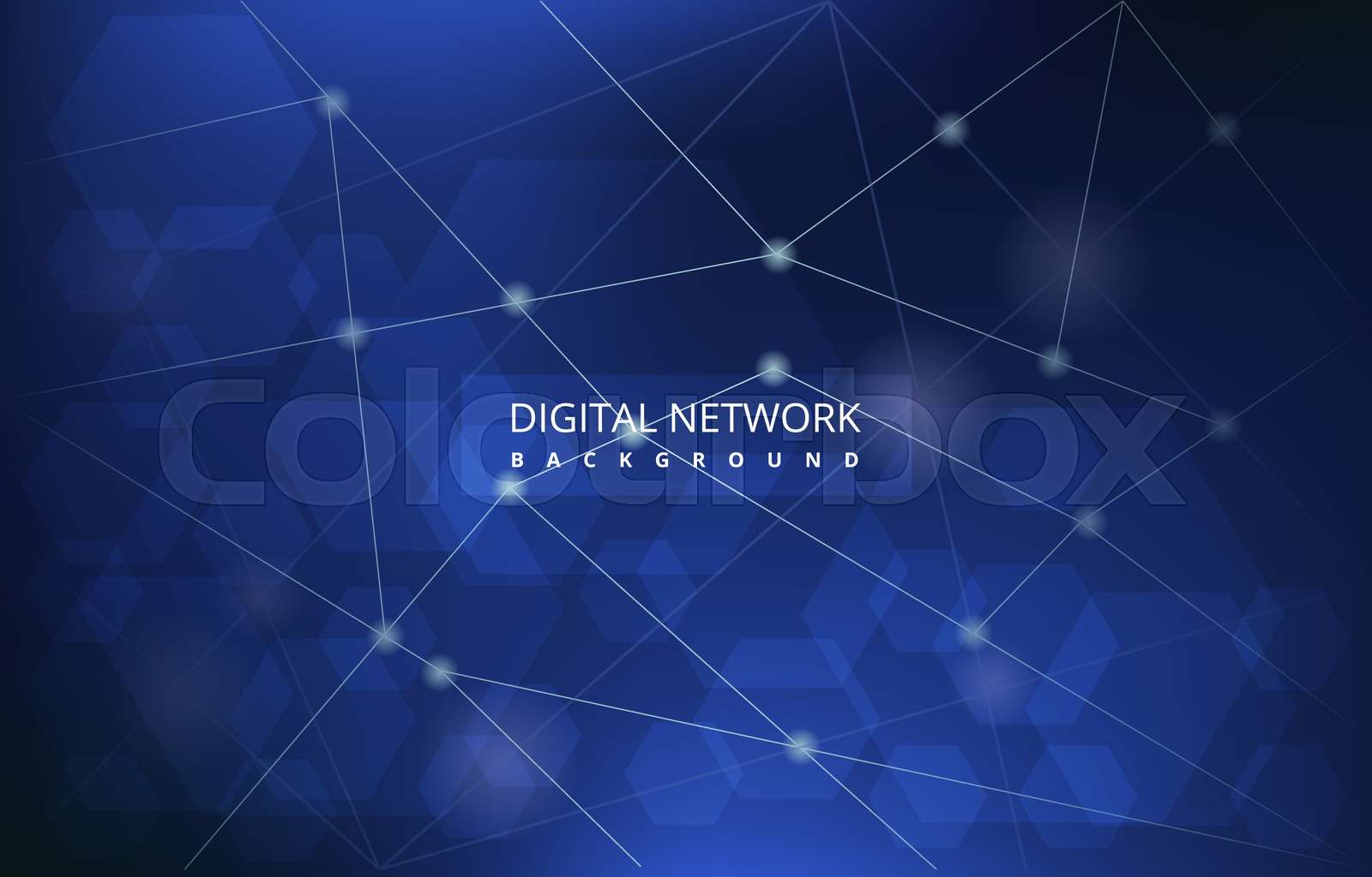 Blue Hexagon Digital Network Connection Internet Technology Background ...