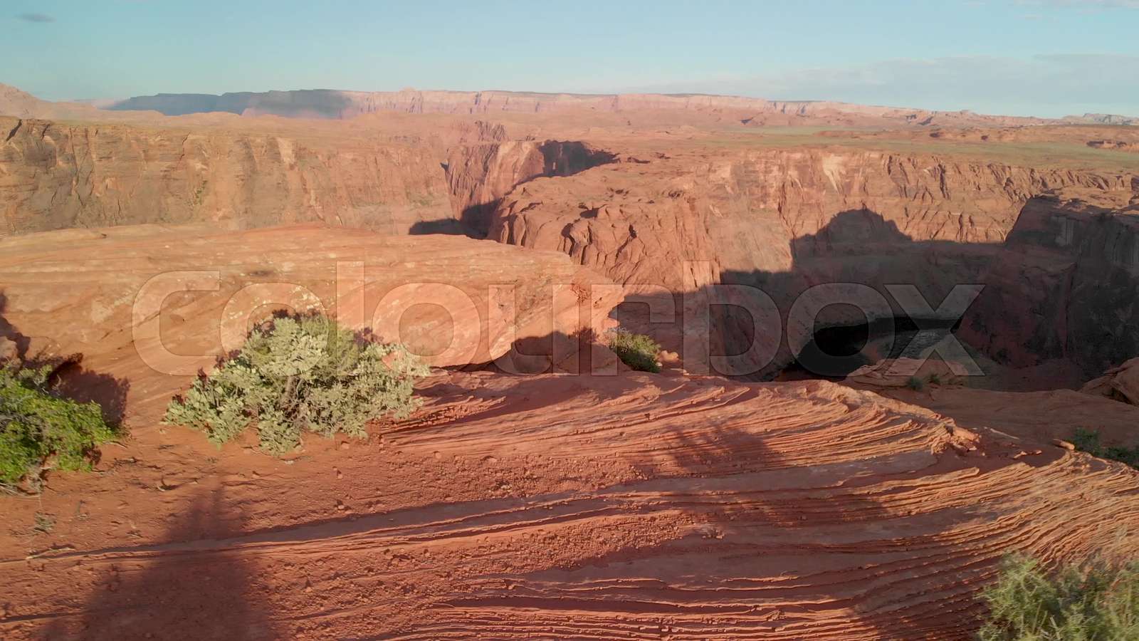 Horseshoe Bend at sunrise from drone United States Stock video