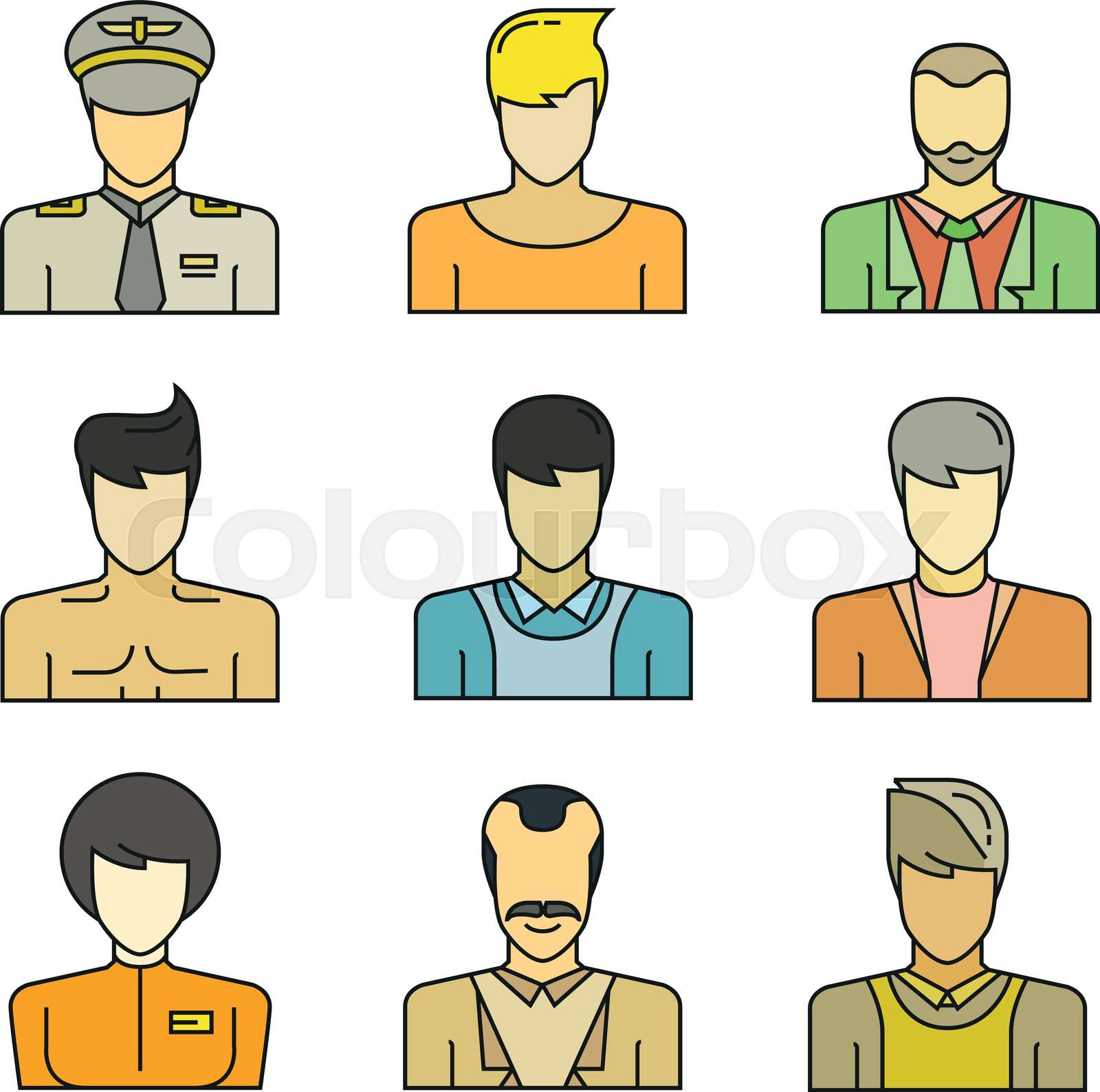 people character profile avatars set | Stock vector | Colourbox