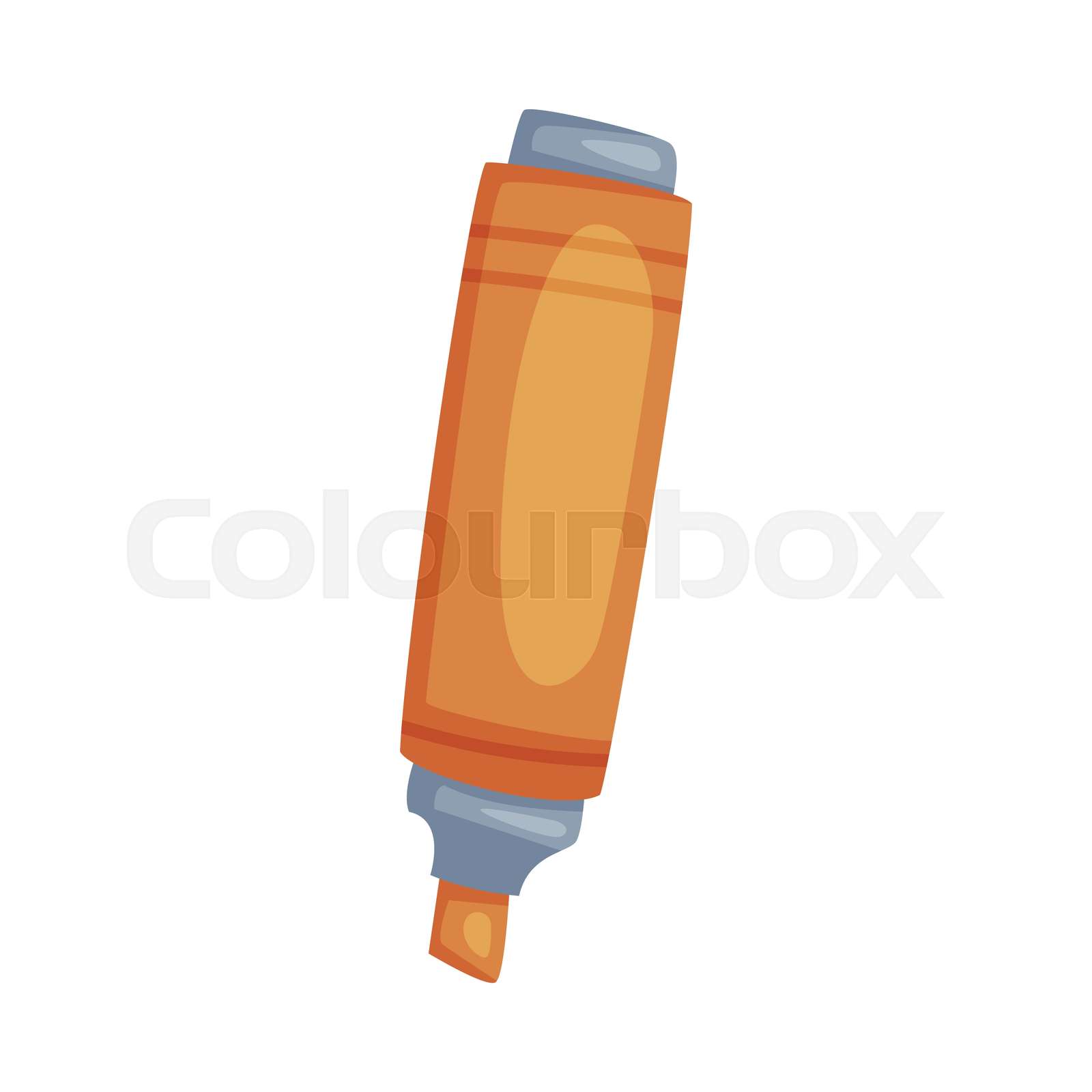 Orange Highlighter as Office Supply and Stationery Object Vector