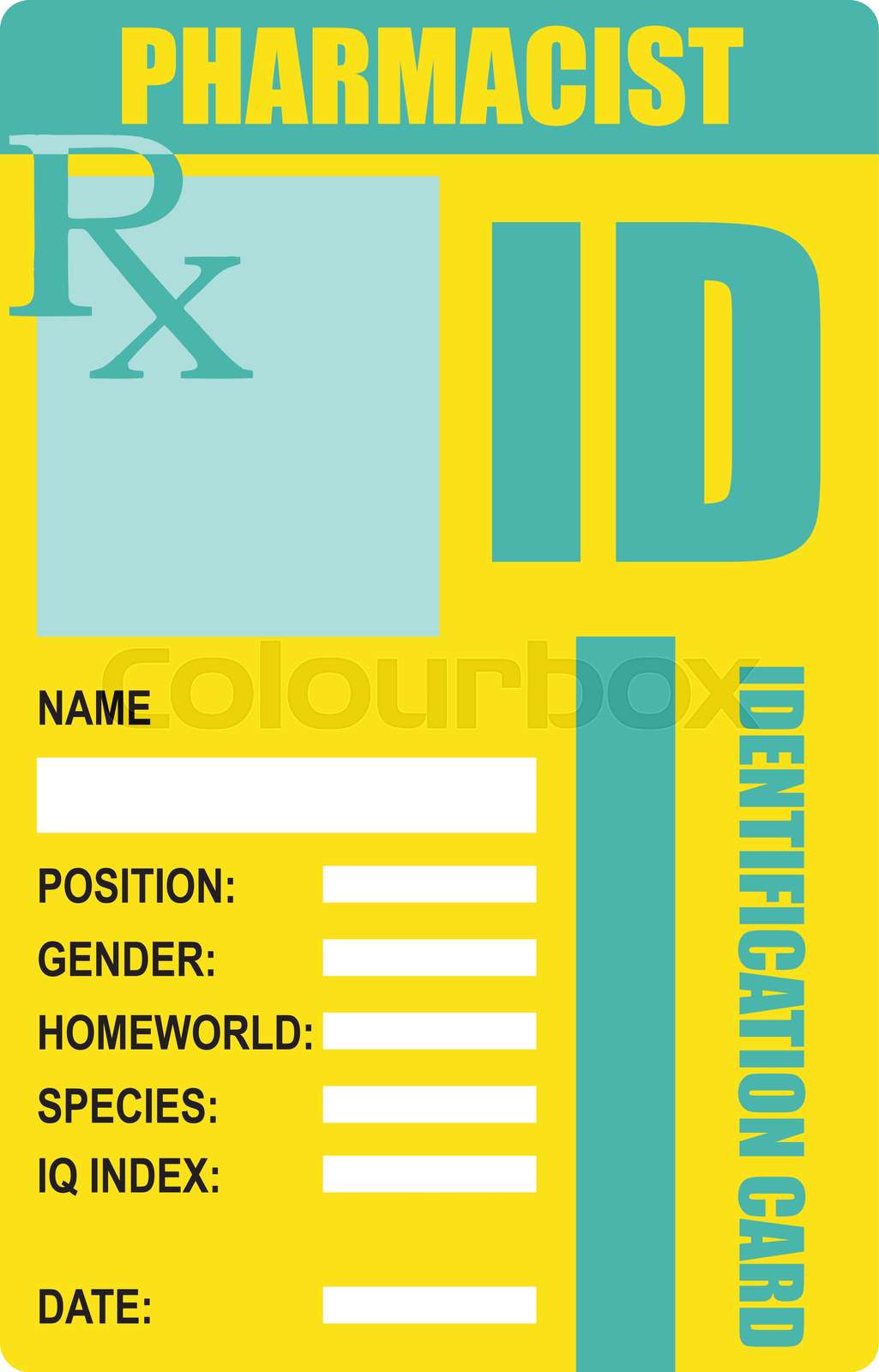 Employee identification card pharmacist Stock vector Colourbox