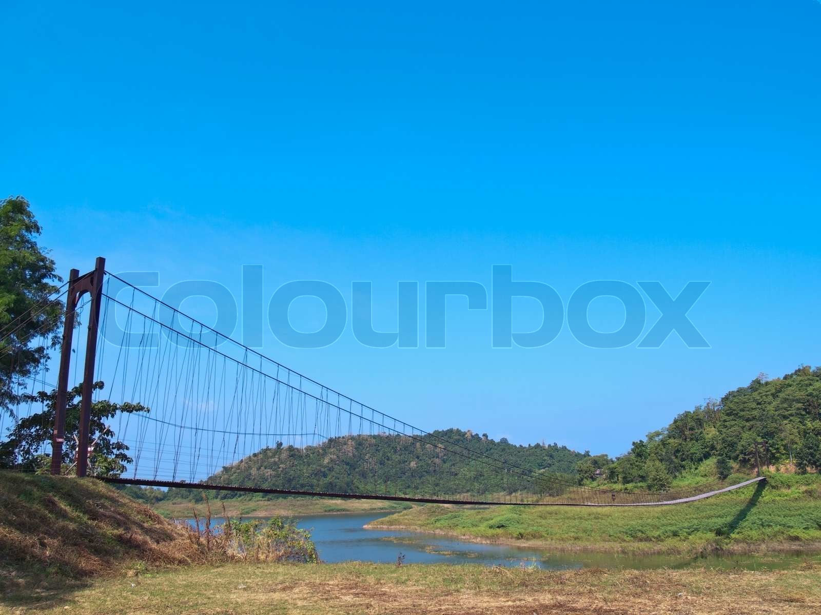 Rope bridge Stock image Colourbox