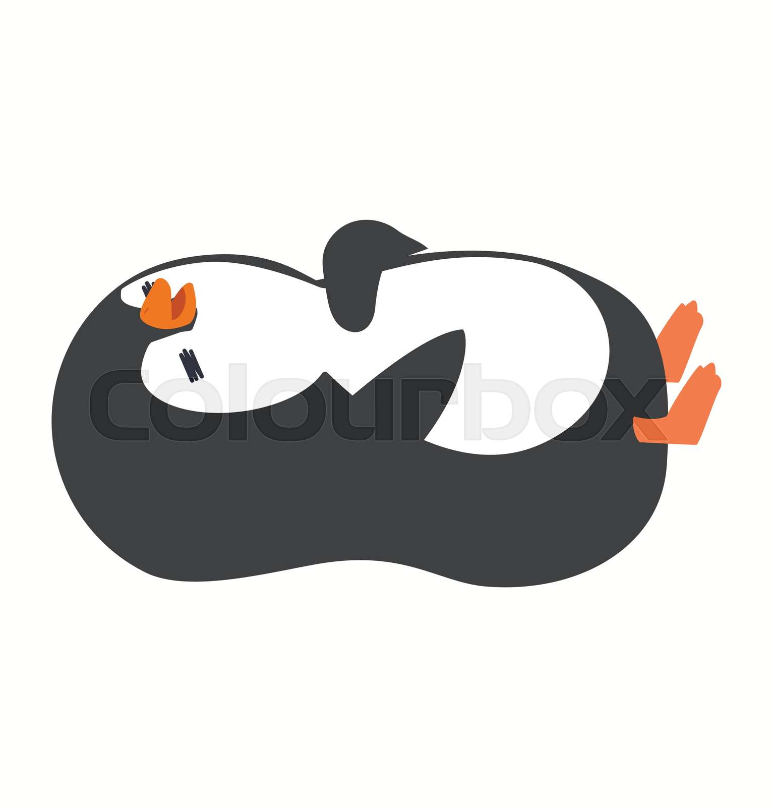 Cute Little Penguin Sleep Vector Illustration Stock Vector Colourbox