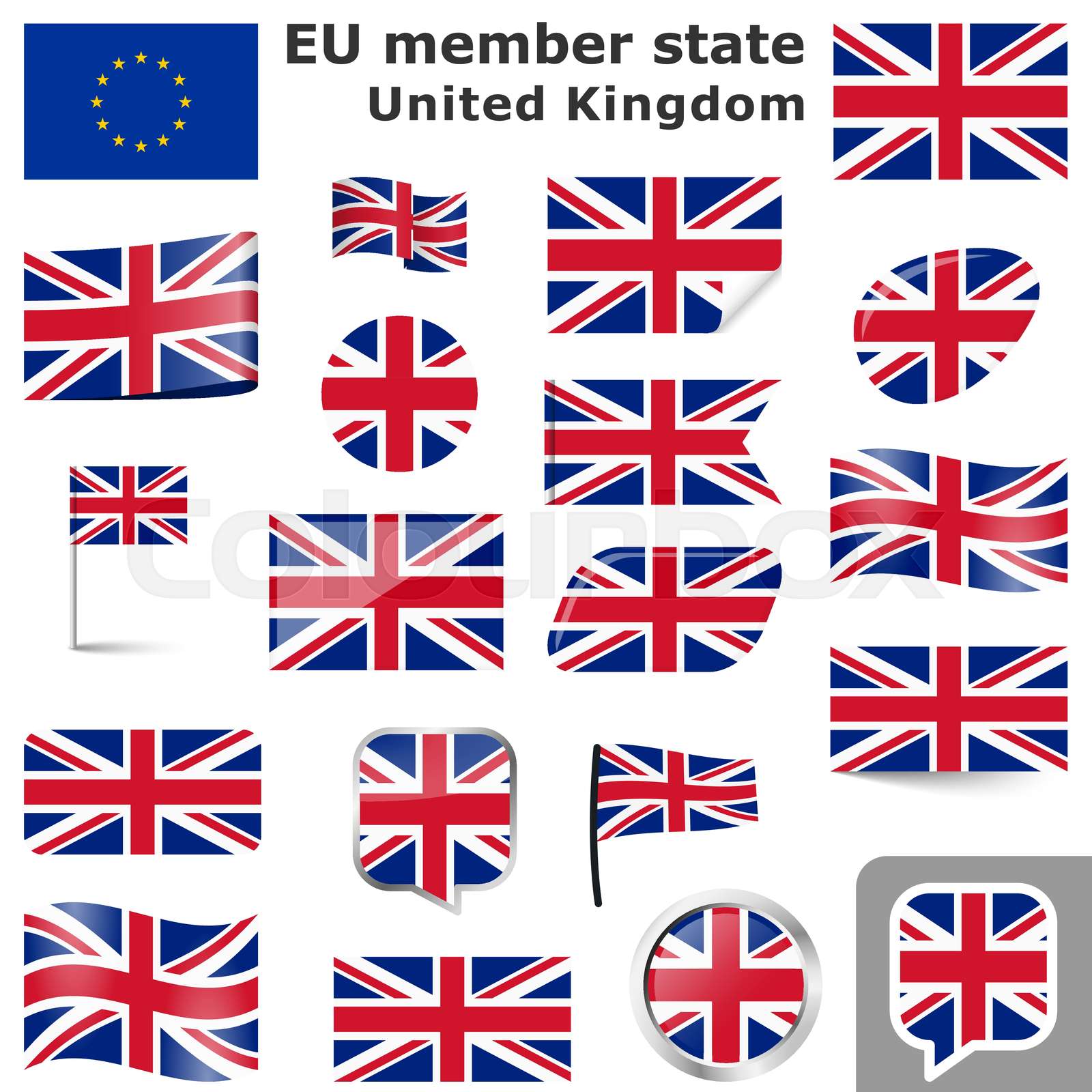 Flags With Country Colors Of United Kingdom Stock Vector Colourbox