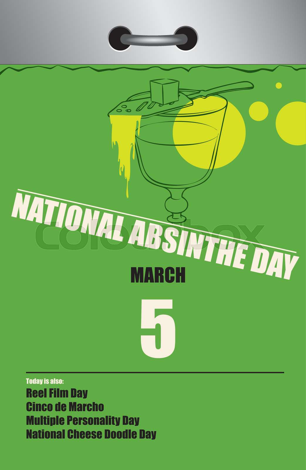 Old page calendar Absinthe Day | Stock vector | Colourbox