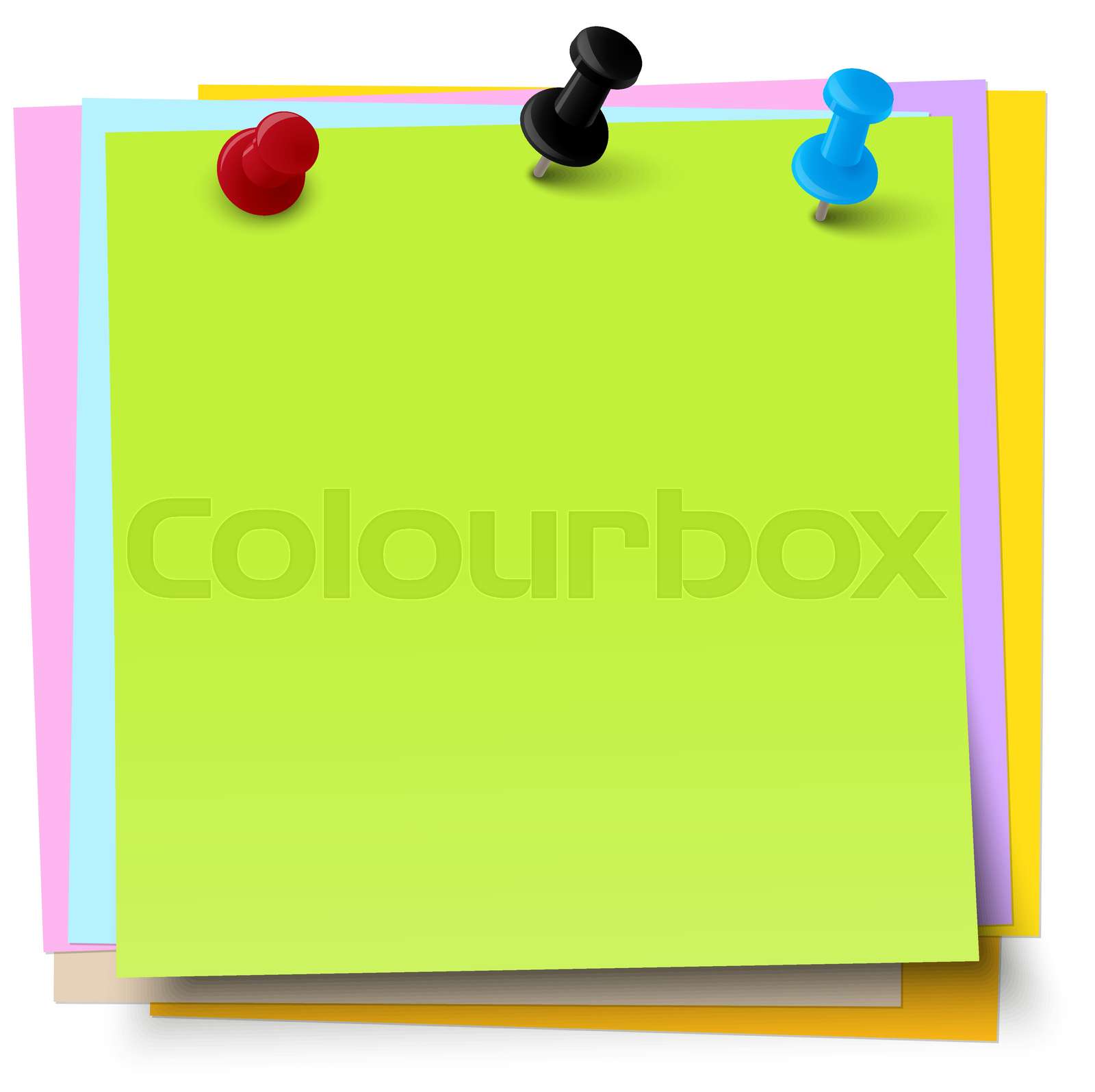 sticky papers with pin needles Stock vector Colourbox