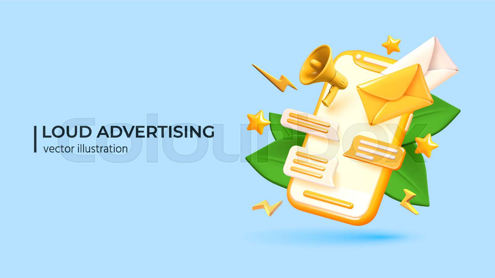 Loud Advertising minimalistic style vector illustration Stock vector