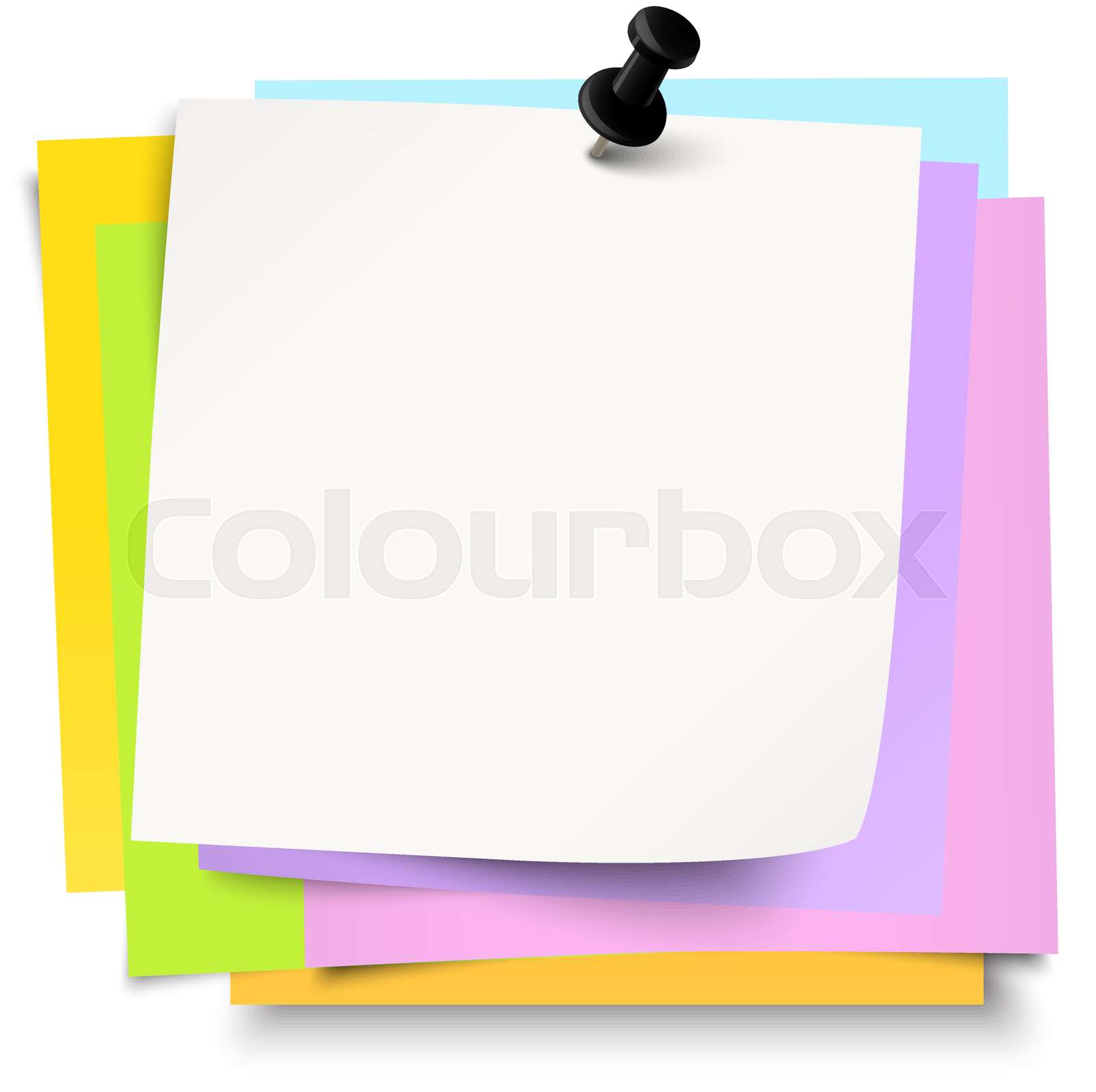 sticky papers with pin needle | Stock vector | Colourbox