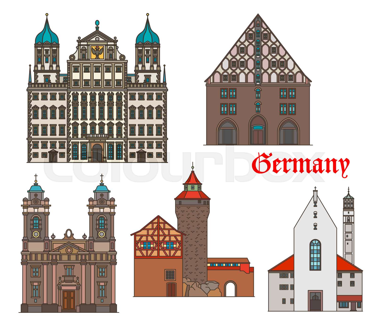 tyskland, schloss, nurnberg Stock vektor Colourbox