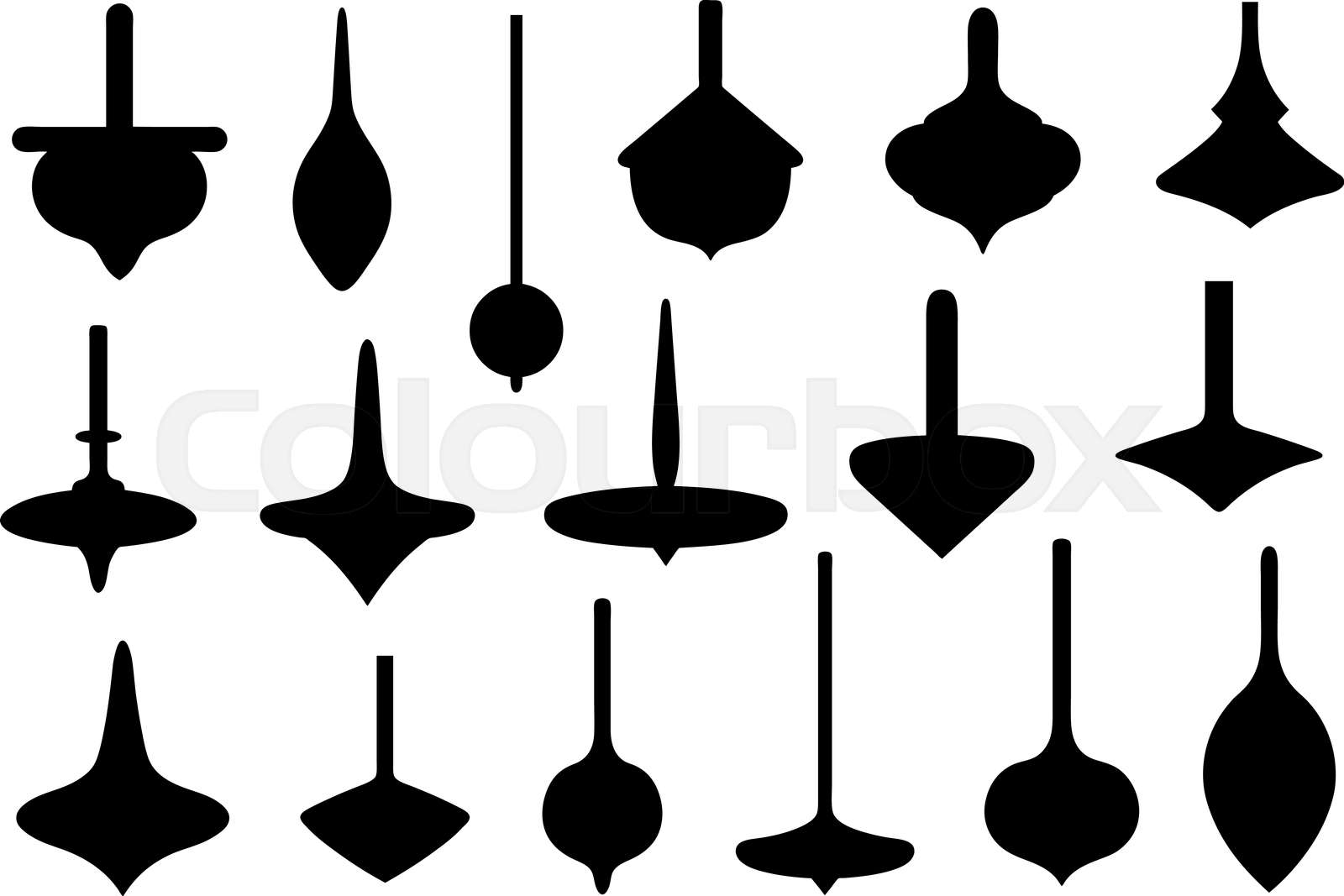Set of different spinning tops Stock vector Colourbox