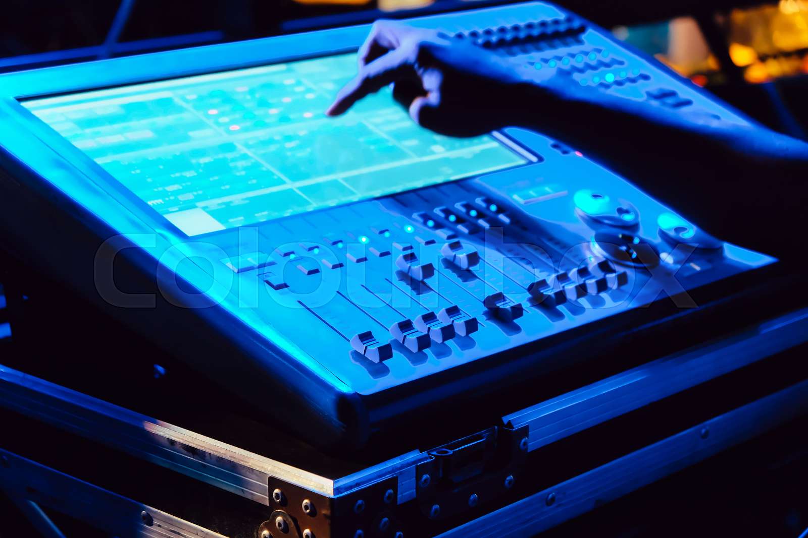 audio mixing control panel Stock image Colourbox