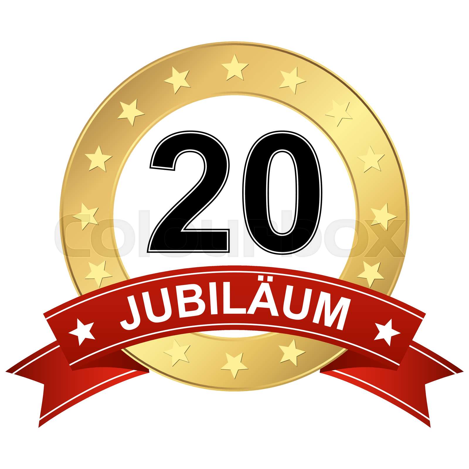 Jubilee button with banner 20 years | Stock vector | Colourbox