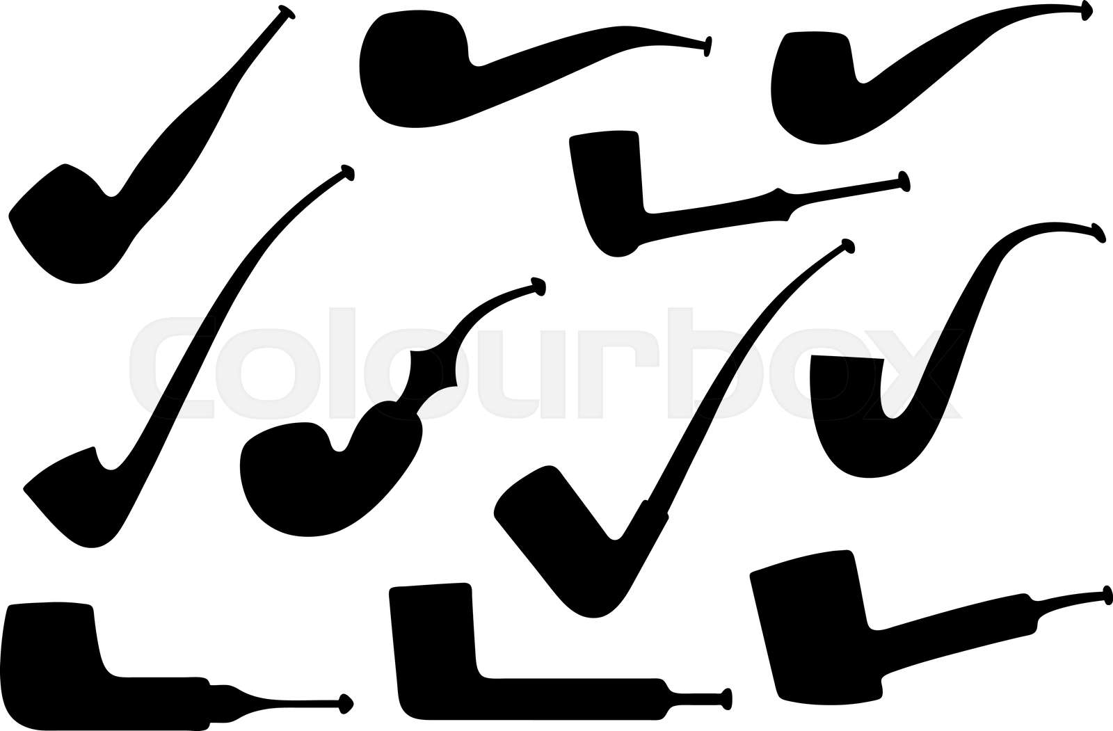 Illustration of different smoking pipes Stock vector Colourbox