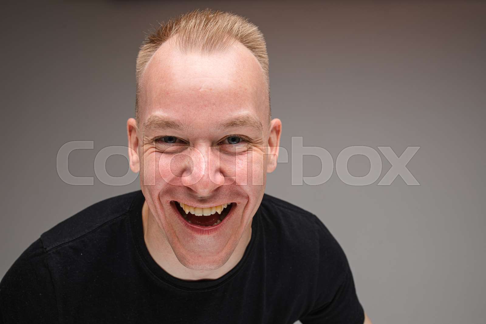 Funny Caucasian man headshot. | Stock image | Colourbox