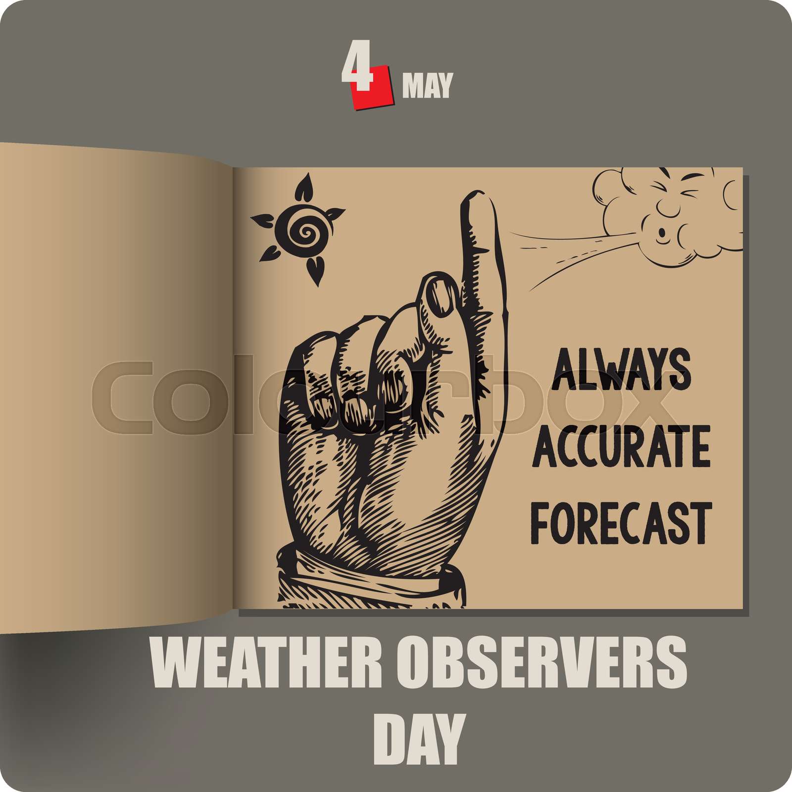 Open album for Weather Observers Day Stock vector Colourbox
