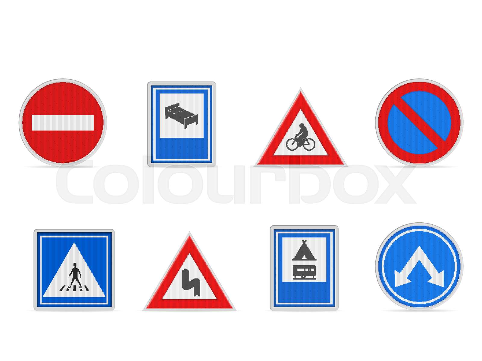 Road sign set | Stock vector | Colourbox